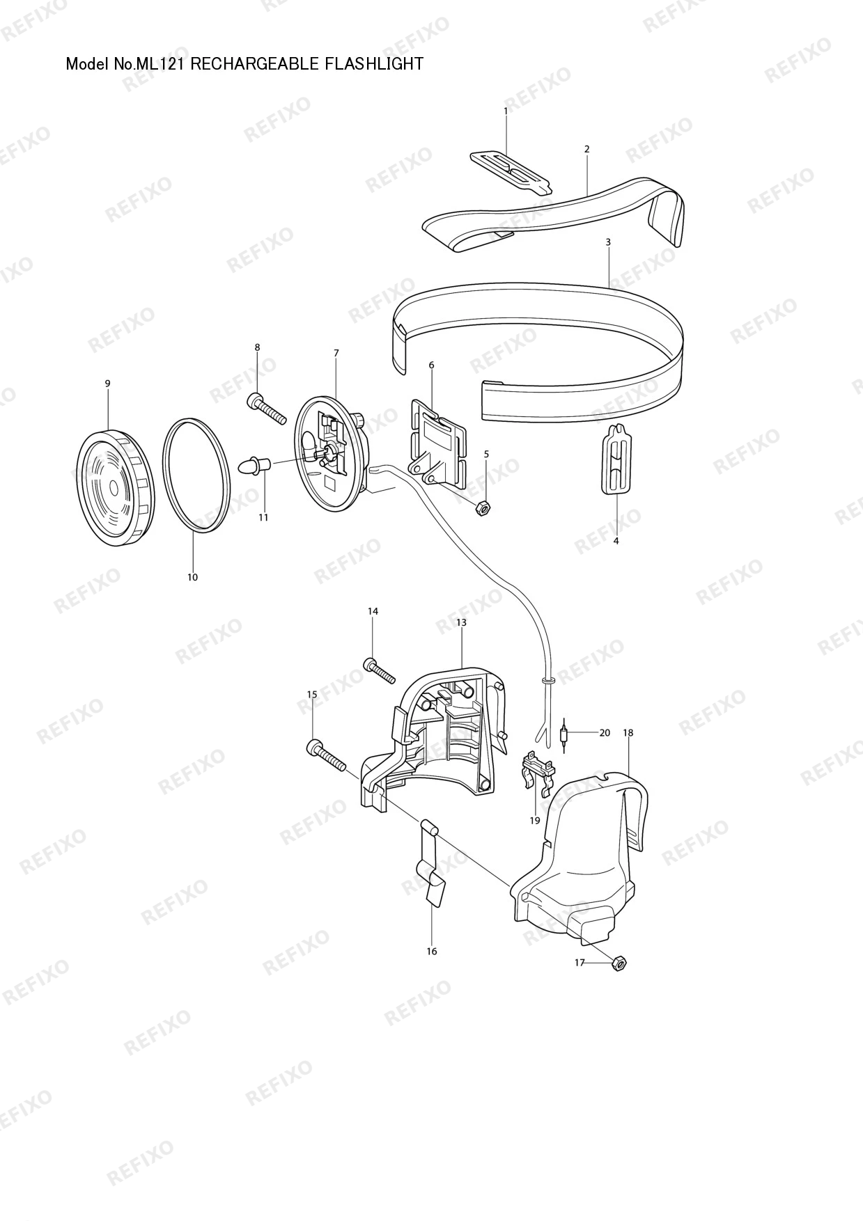MAKITA ML121 — схема запчастей