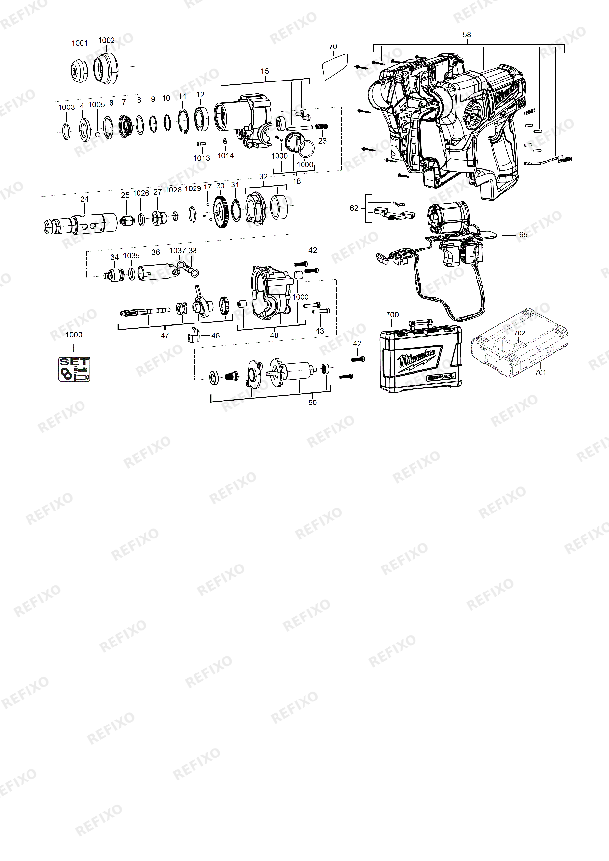 MILWAUKEE M12CH 0 4933441947 4000441476 — схема запчастей