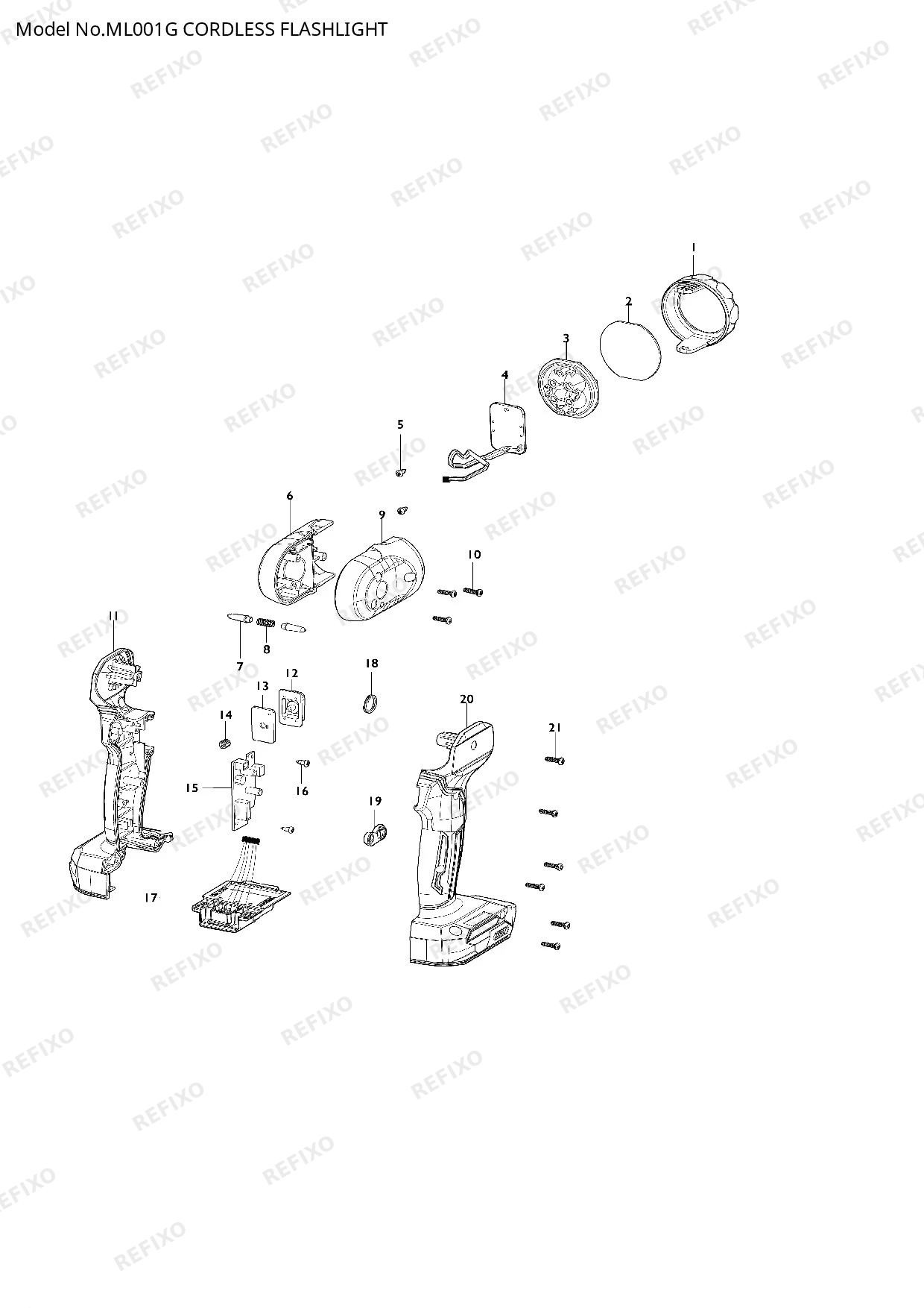 MAKITA ML001G — схема запчастей