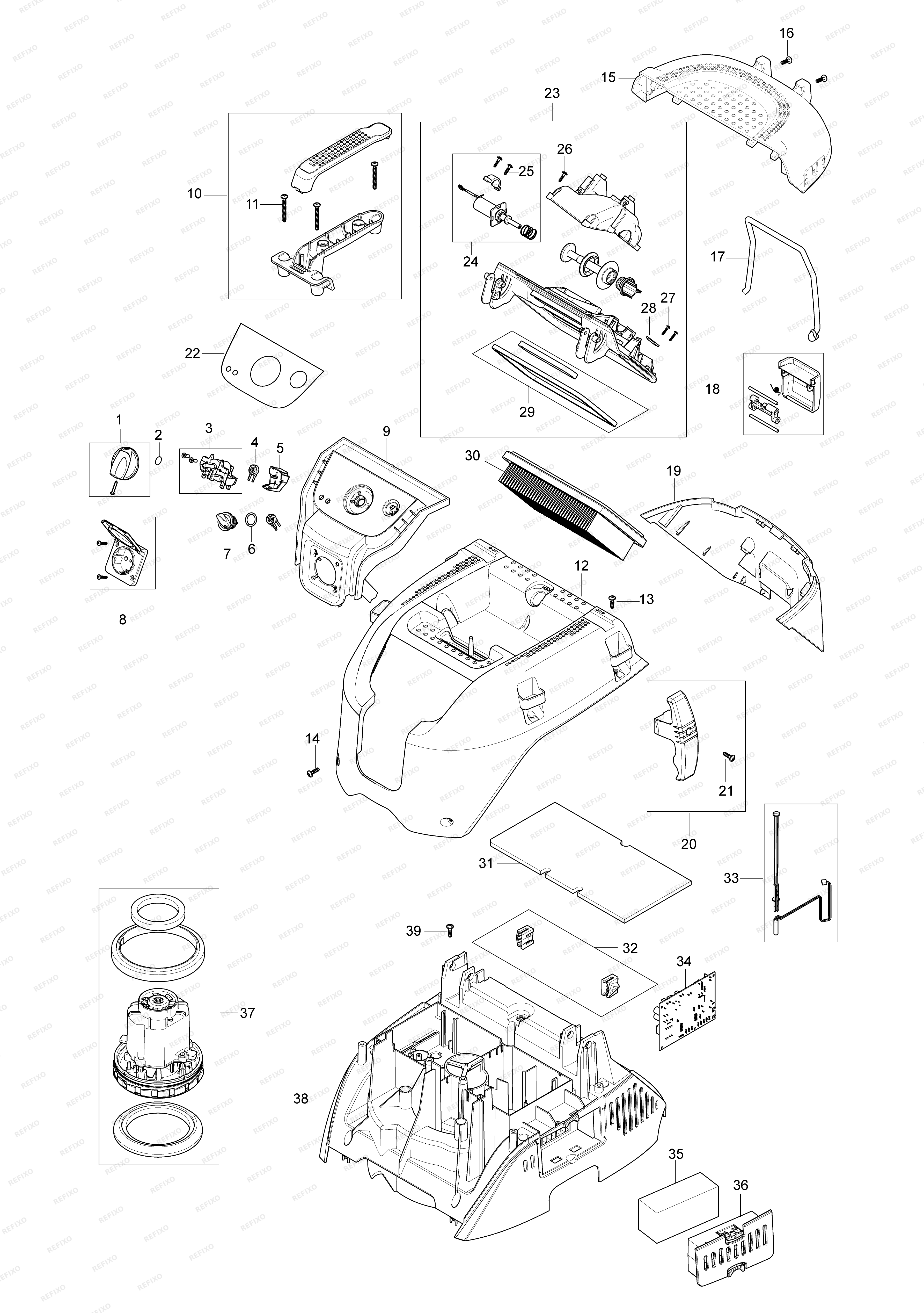 MAKITA VC4210L — схема запчастей