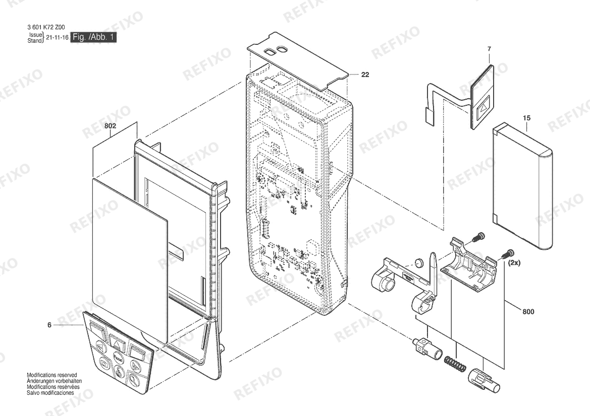 Bosch Entfernungsmesser GLM 150-27 C | 006 - JP (3 601 K72 Z50) — схема запчастей