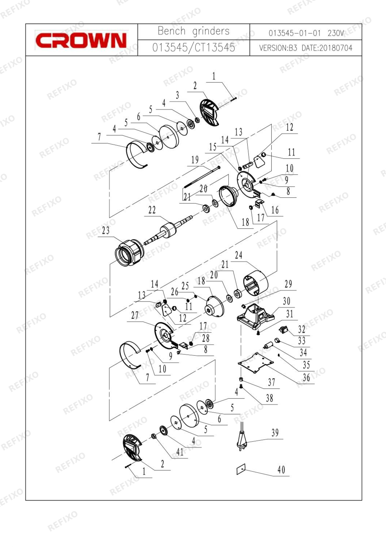 CROWN CT13545 — схема запчастей