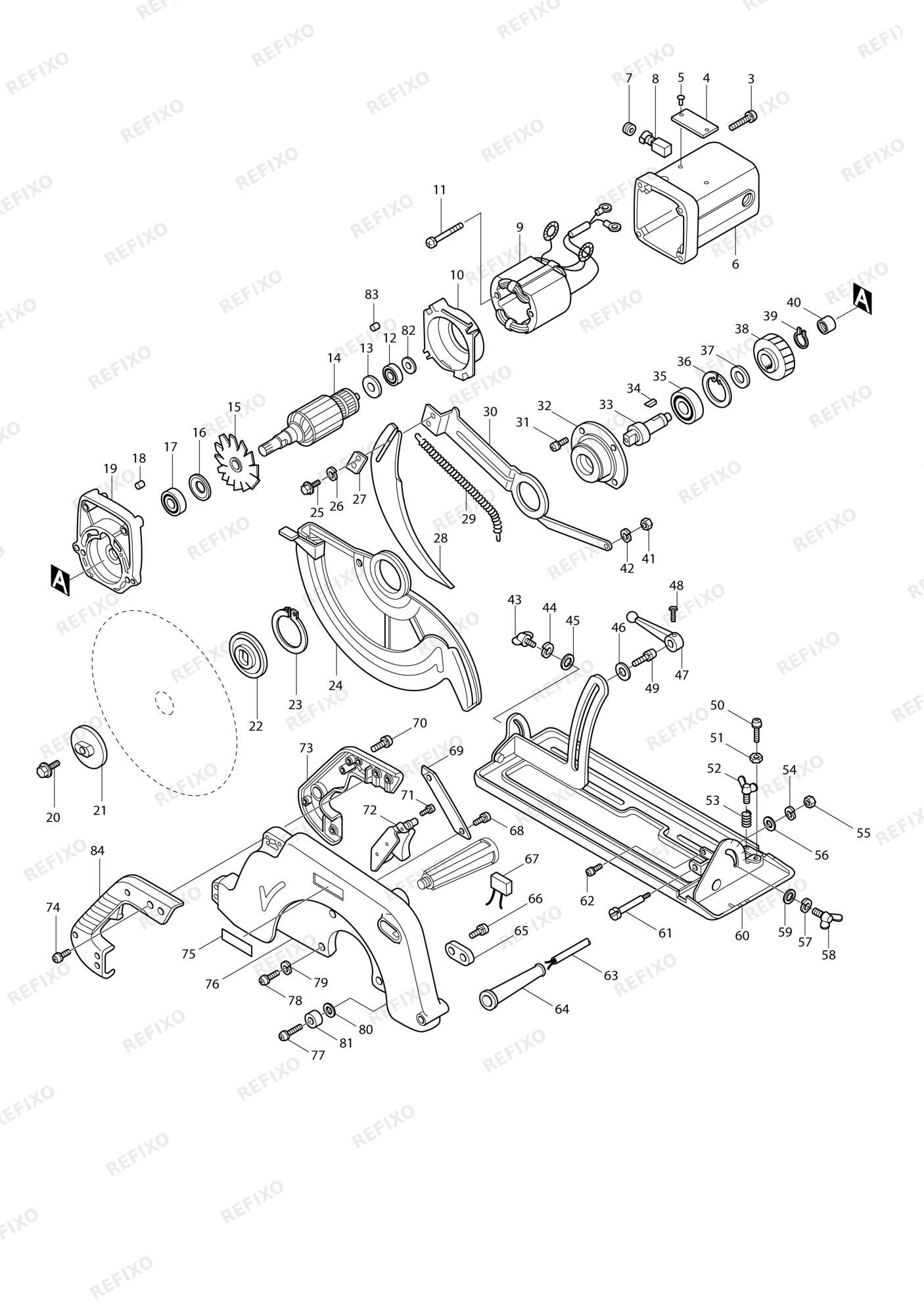 MAKITA 5100BR — схема запчастей