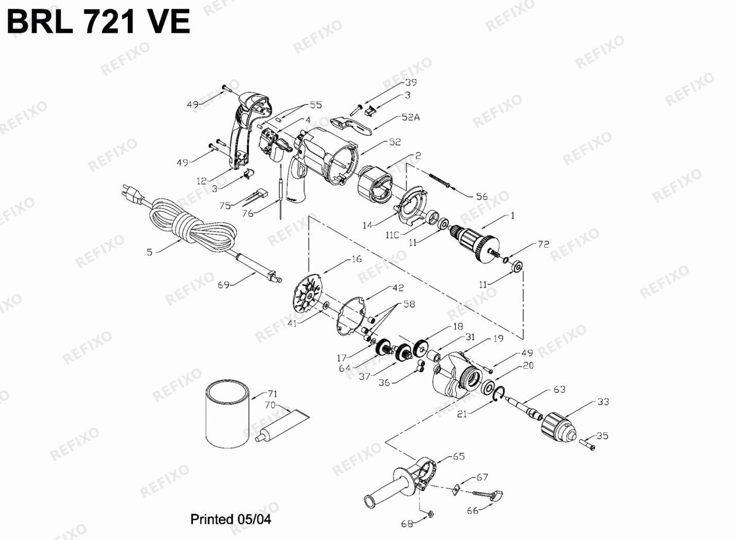 Flex BRL 721 VE 307831 — схема запчастей