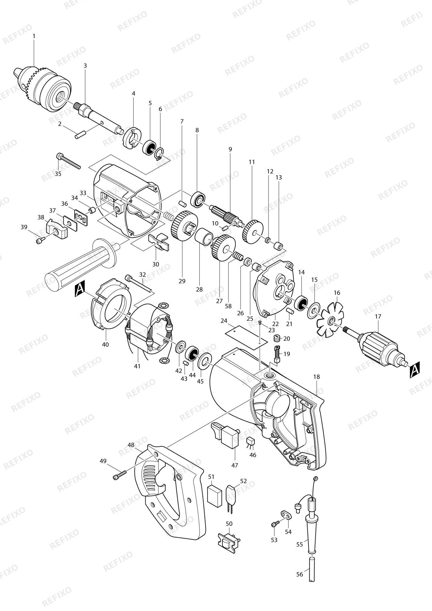 MAKITA 63004 — схема запчастей