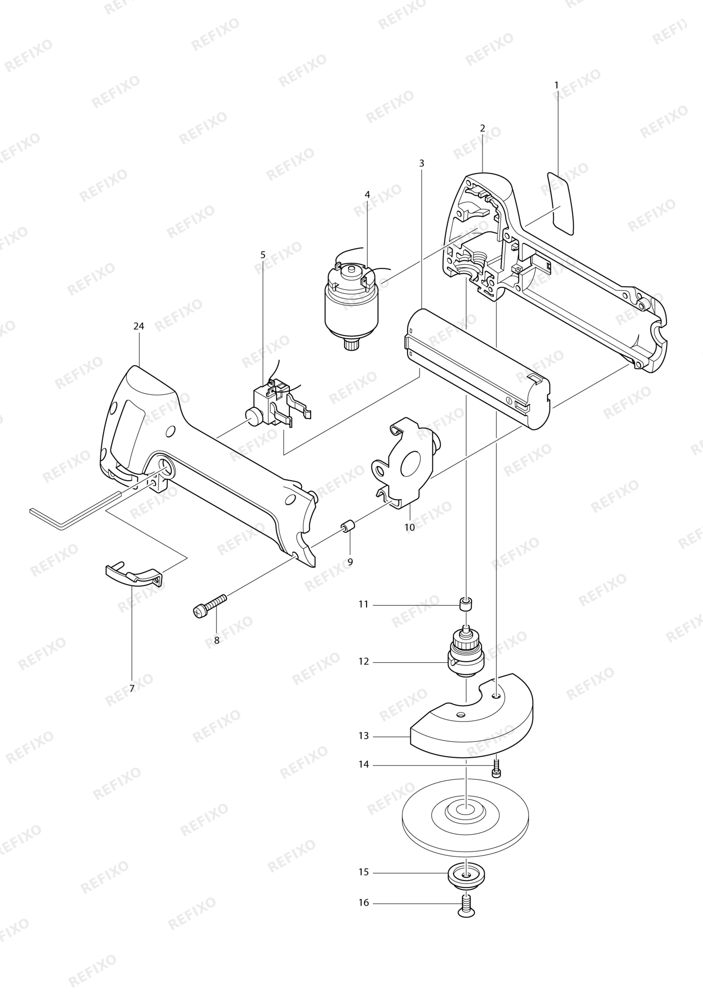 MAKITA 9500D — схема запчастей