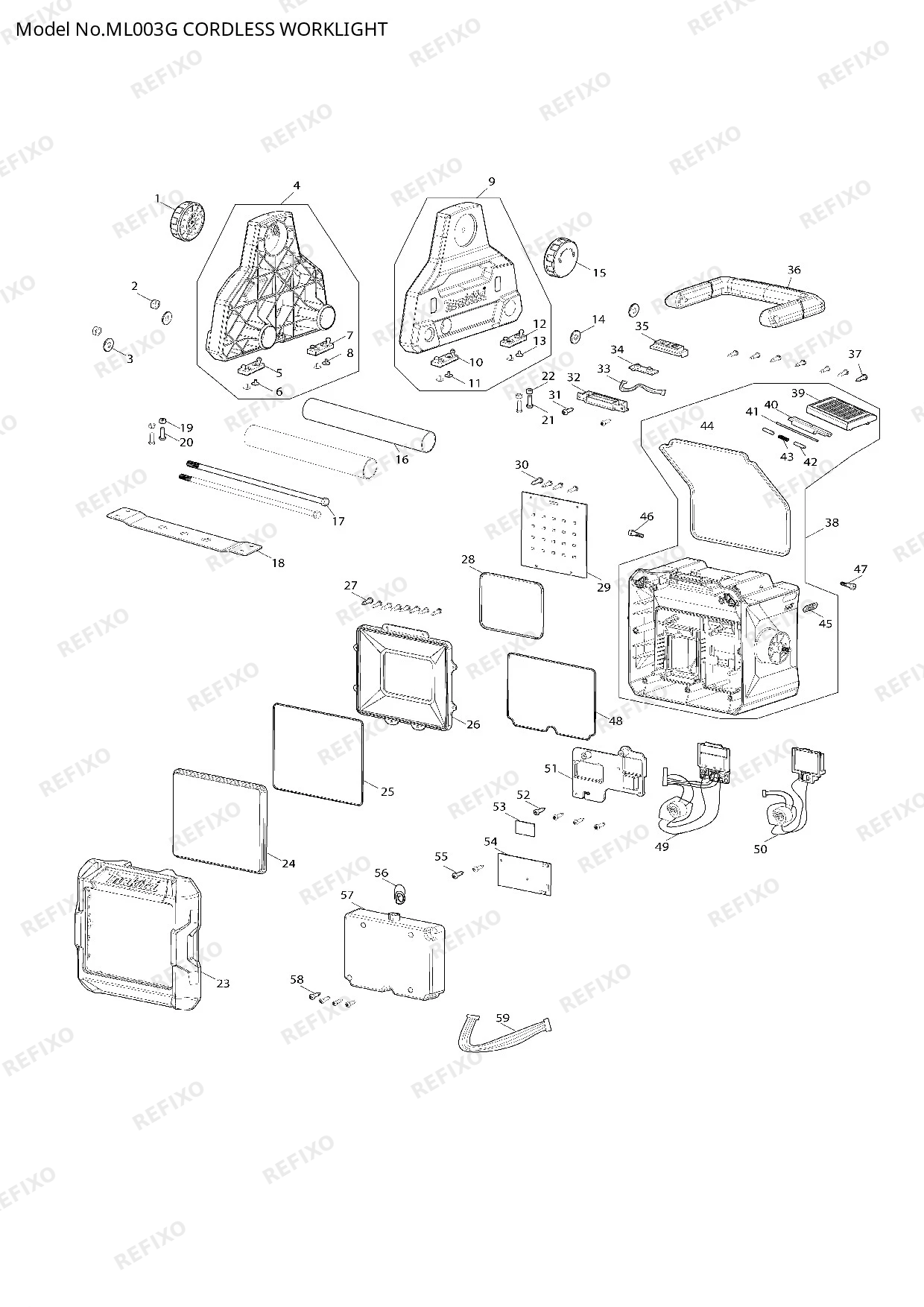 MAKITA ML003G — схема запчастей
