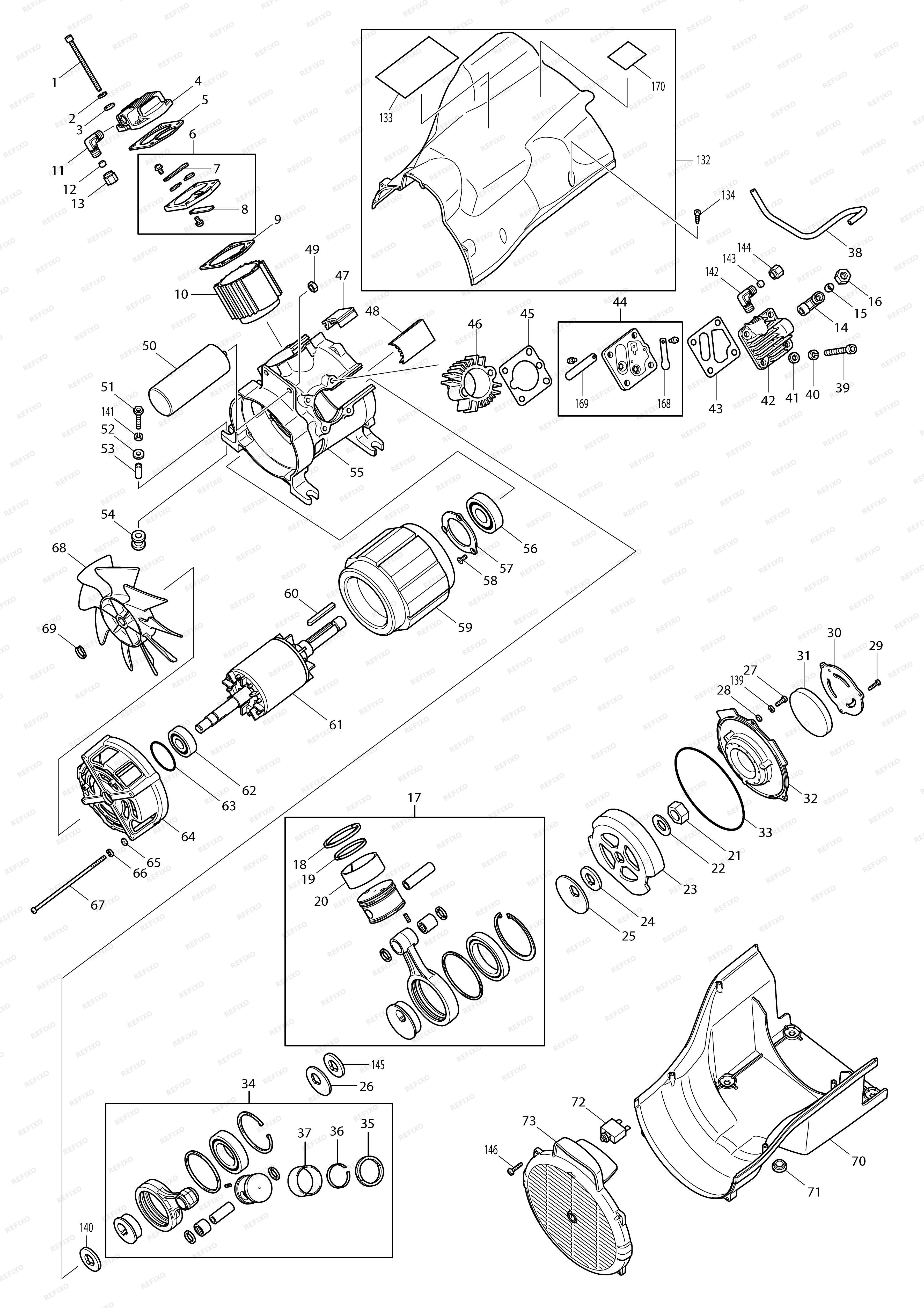MAKITA AC310H — схема запчастей