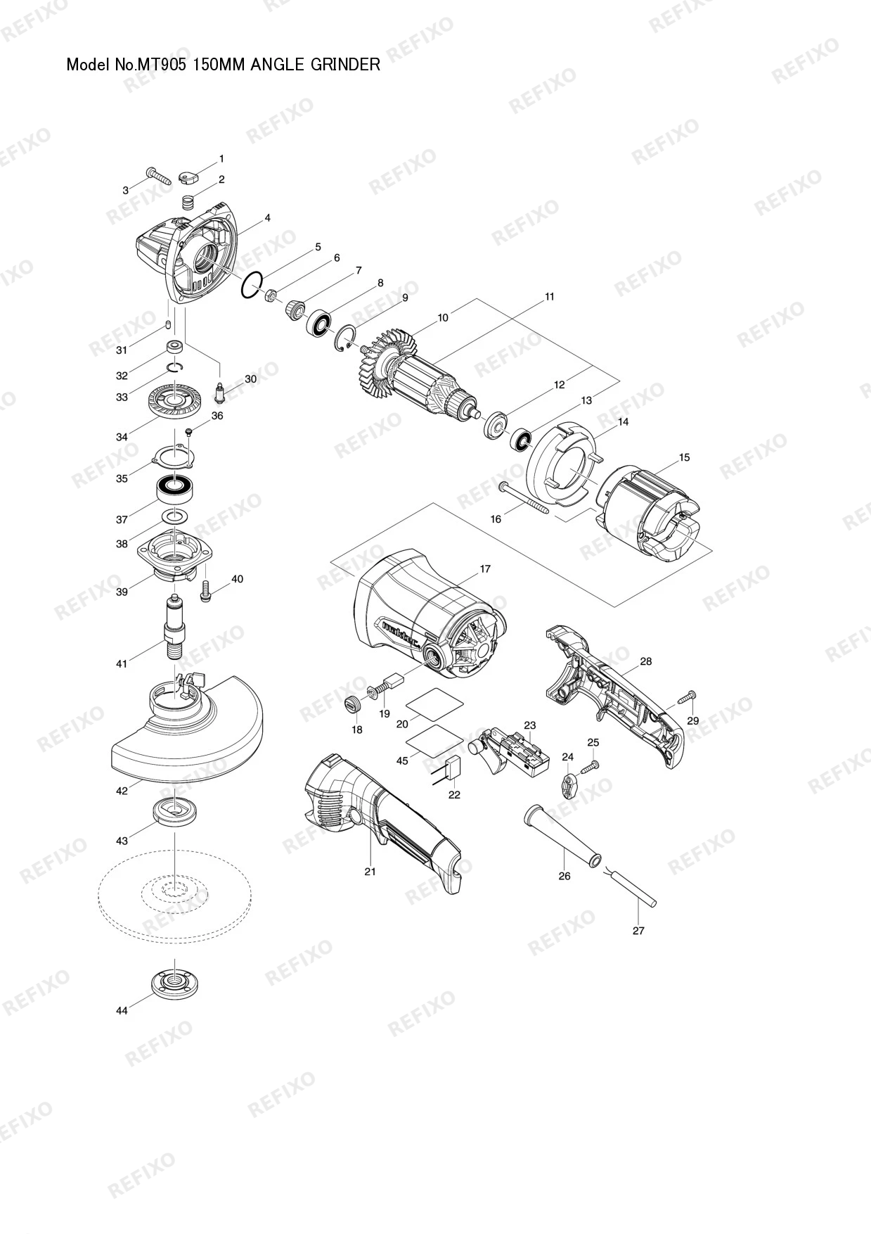 MAKITA MT905 — схема запчастей