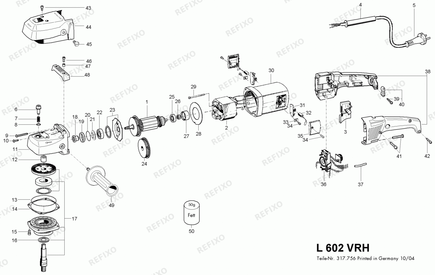 Flex L 602 VRH- набор - Polierer 318612 — схема запчастей