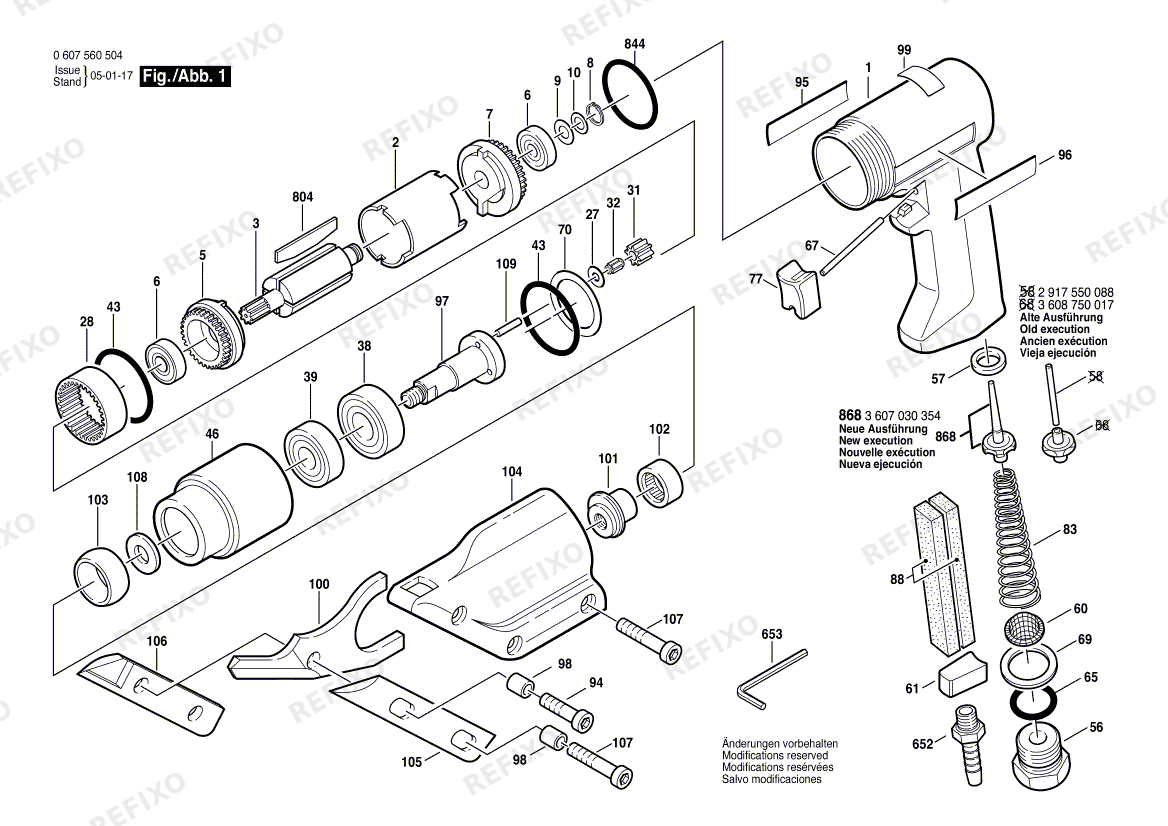 Bosch Pw-Schlitzschere 400 WATT-SERIE (0 607 560 504) — схема запчастей