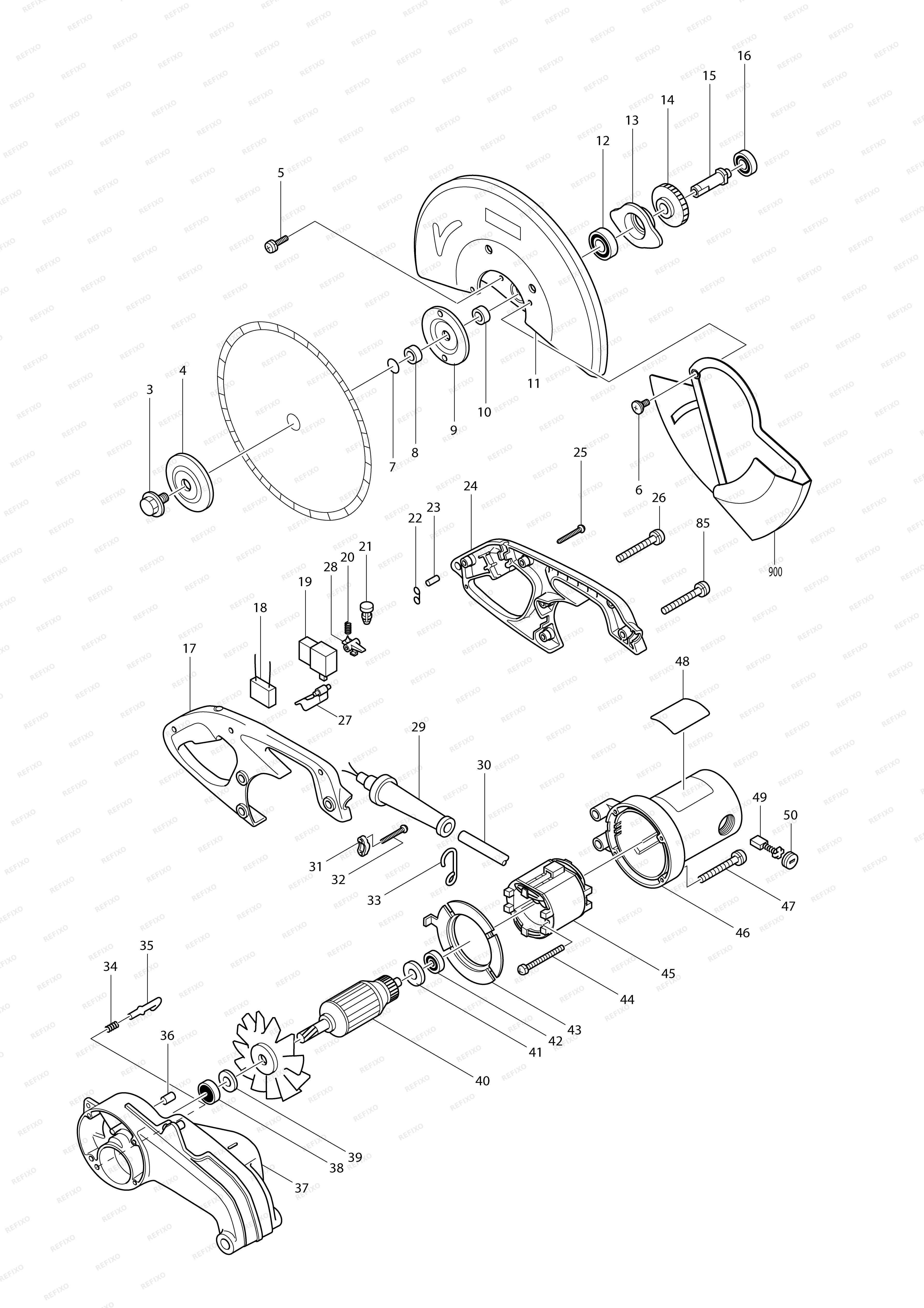 MAKITA 2414B — схема запчастей