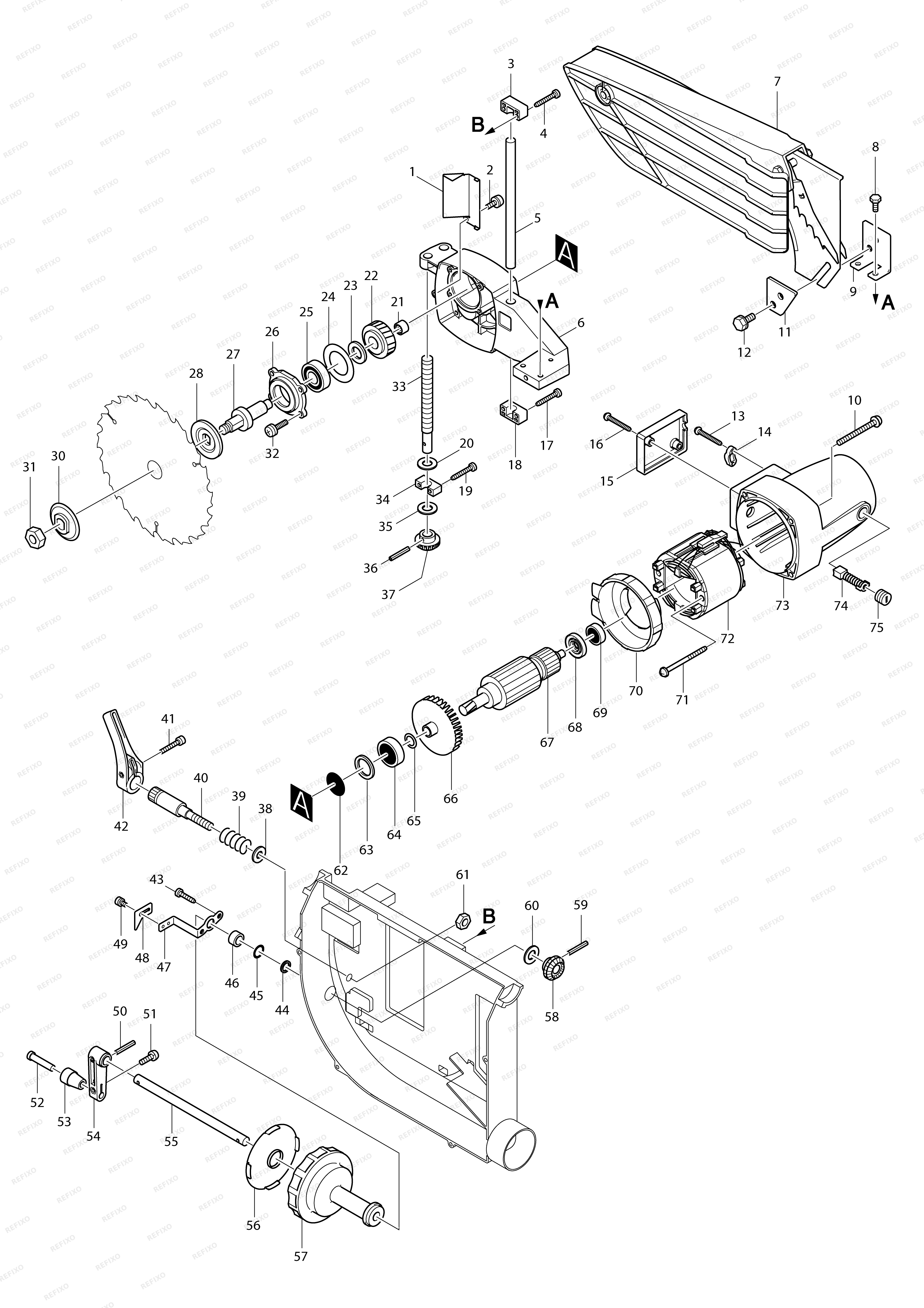 MAKITA 2702 — схема запчастей