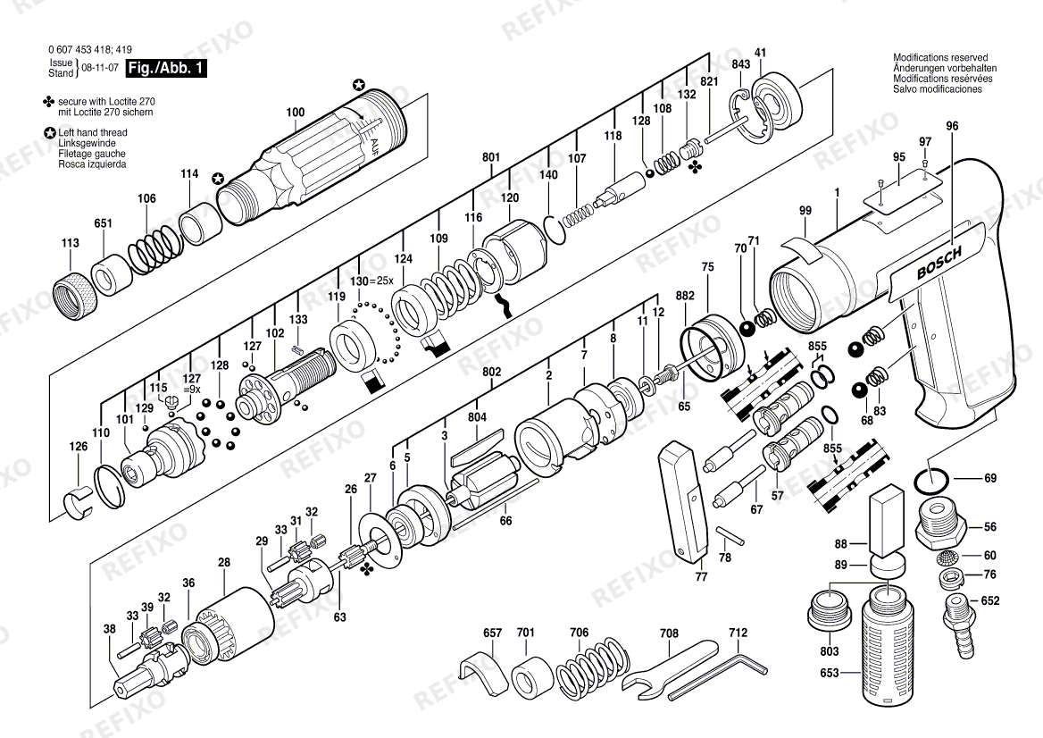 Bosch Pw- шуруповёрт -Ind 180 WATT-SERIE (0 607 453 418) — схема запчастей