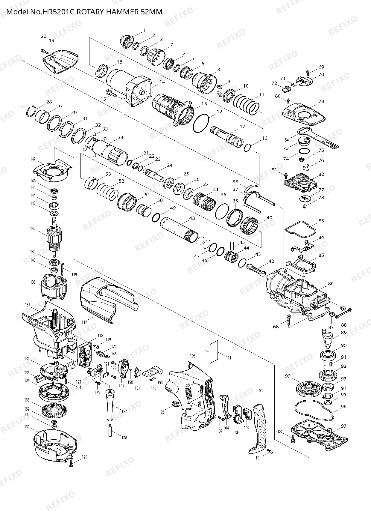 MAKITA HR5201C — схема запчастей