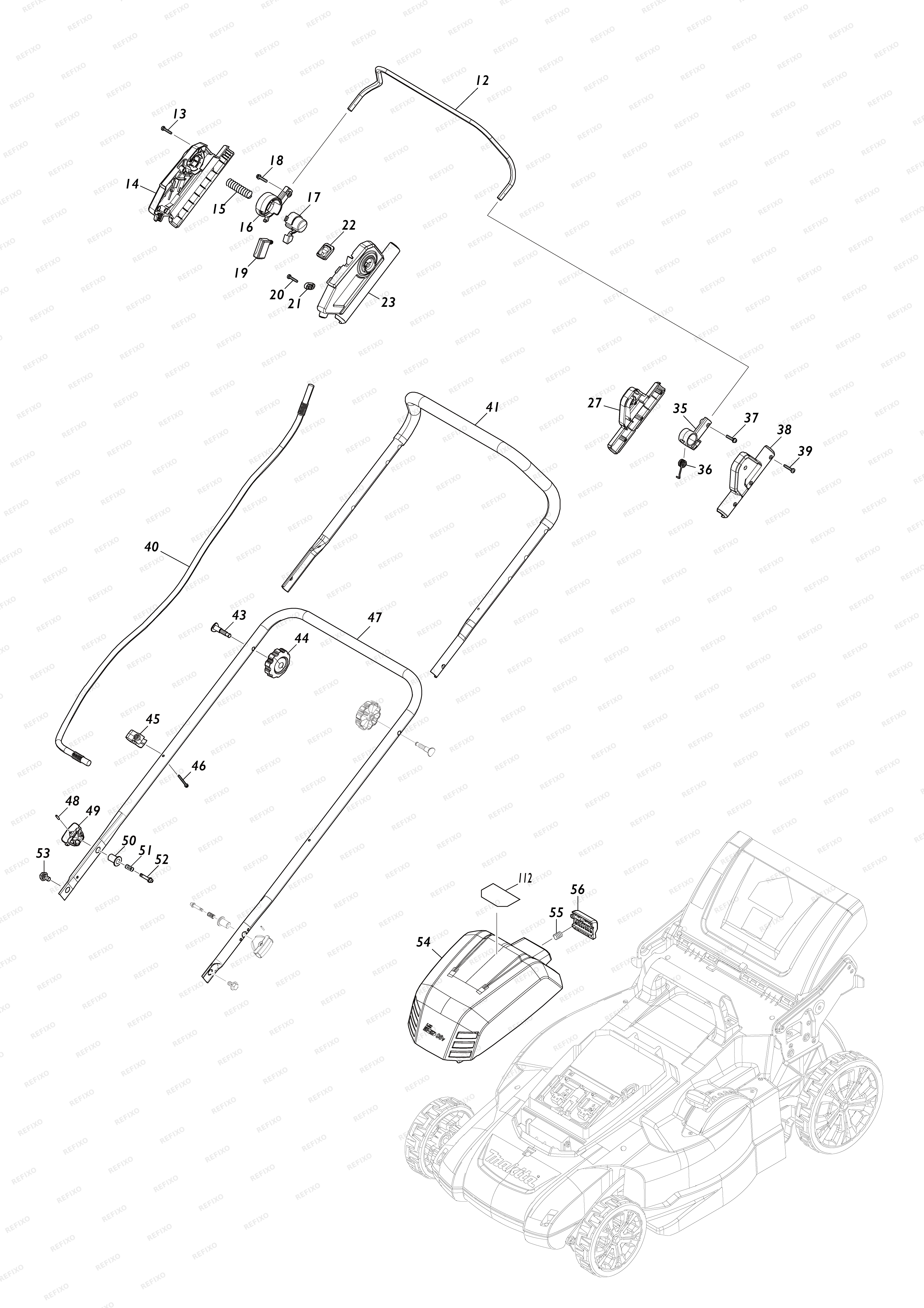 MAKITA DLM538 — схема запчастей