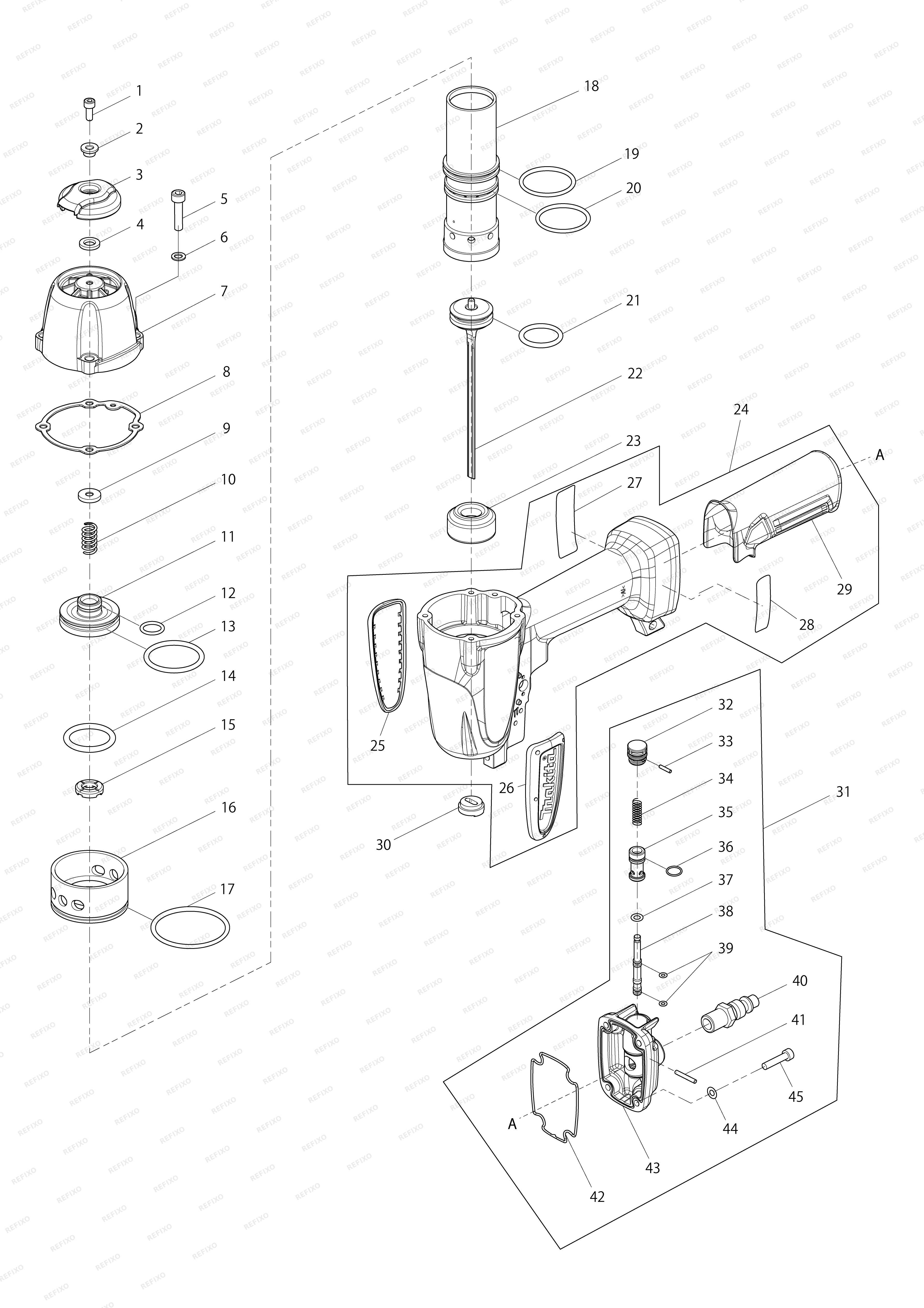 MAKITA AT638A — схема запчастей