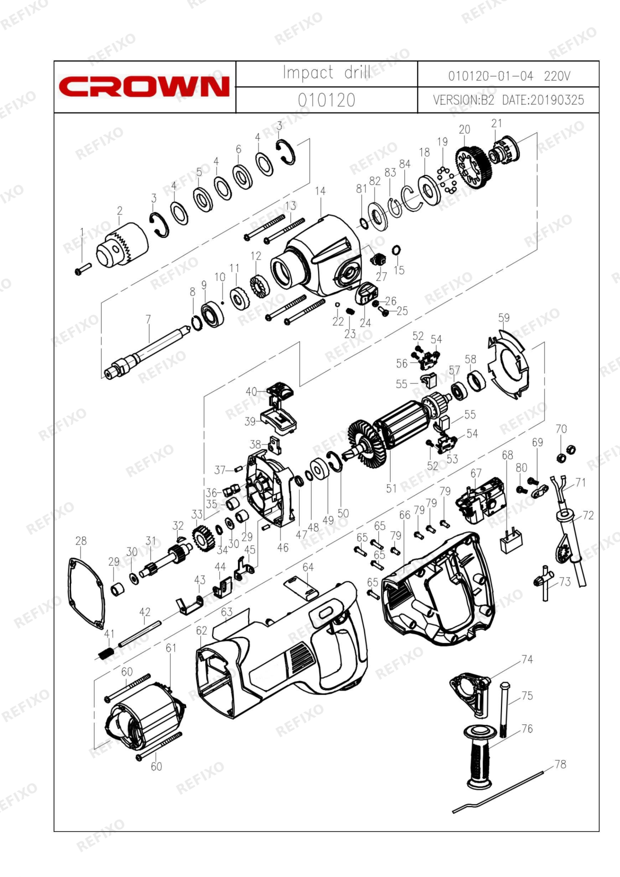 CROWN CT10120 — схема запчастей