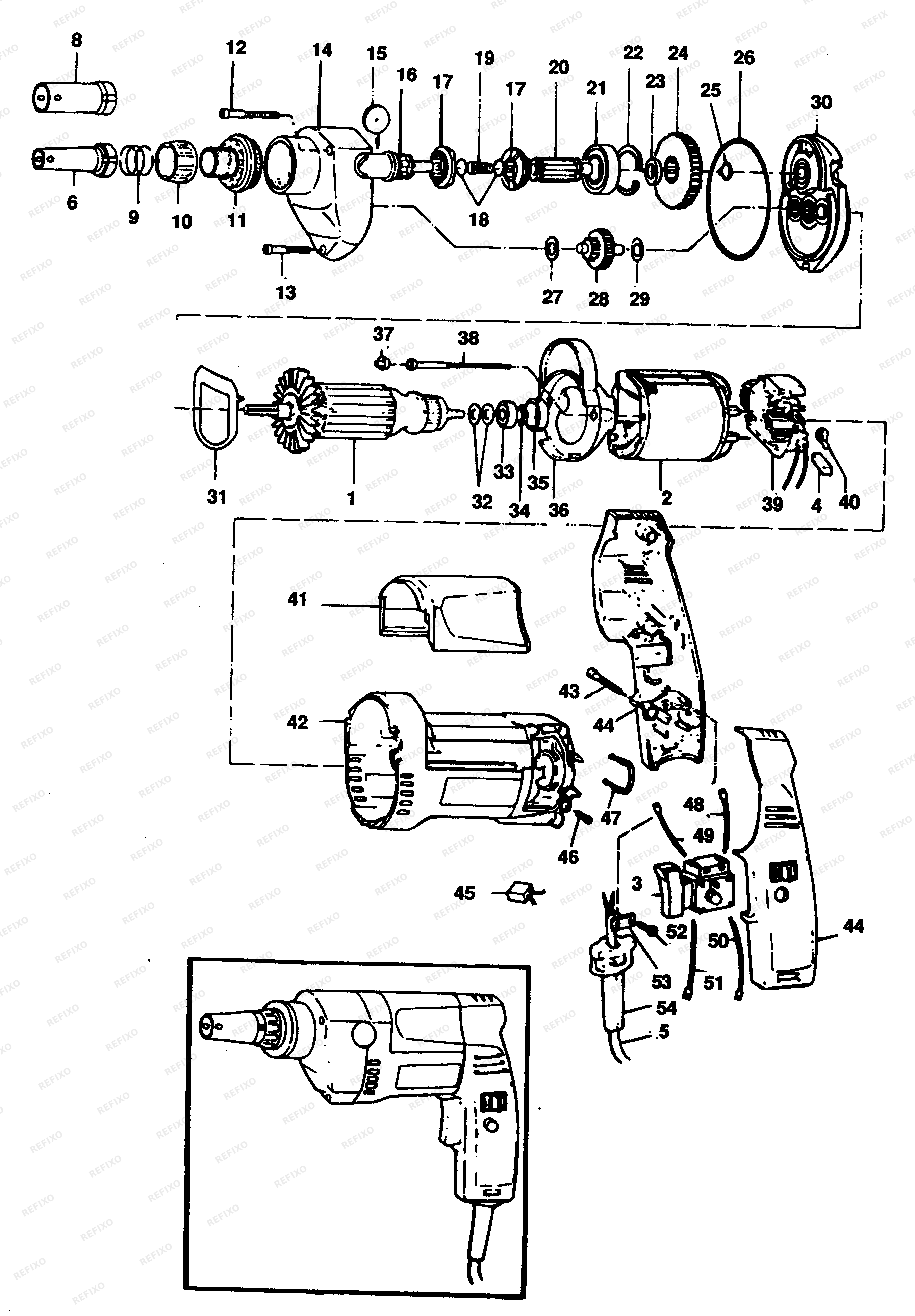 Black&Decker ОТВЁРТКА P7318 — схема запчастей