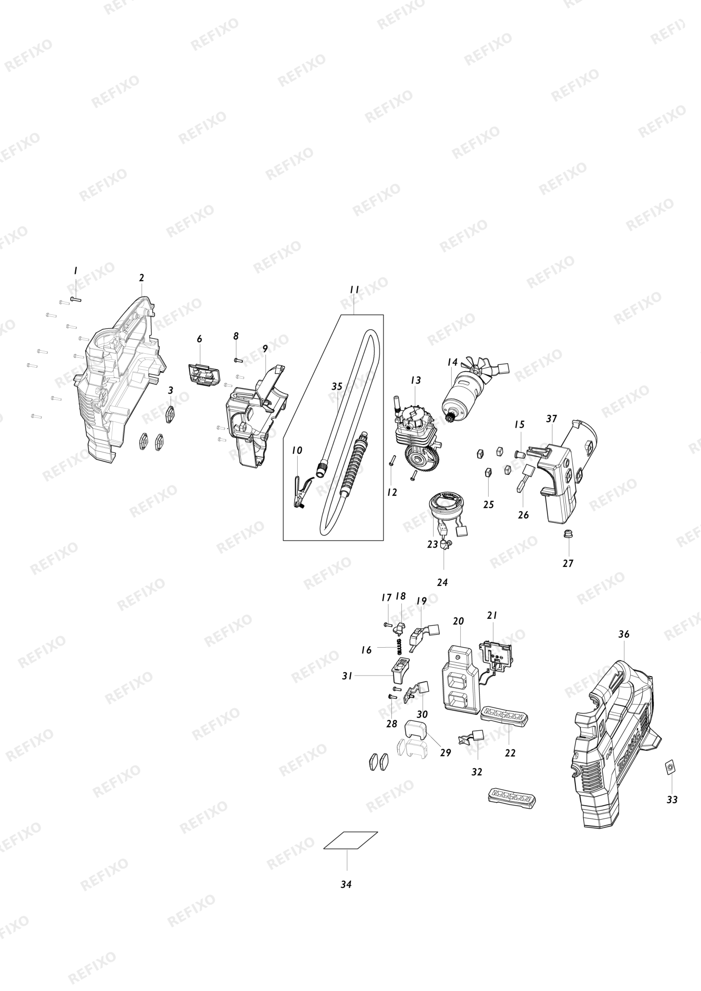 MAKITA DMP181 — схема запчастей