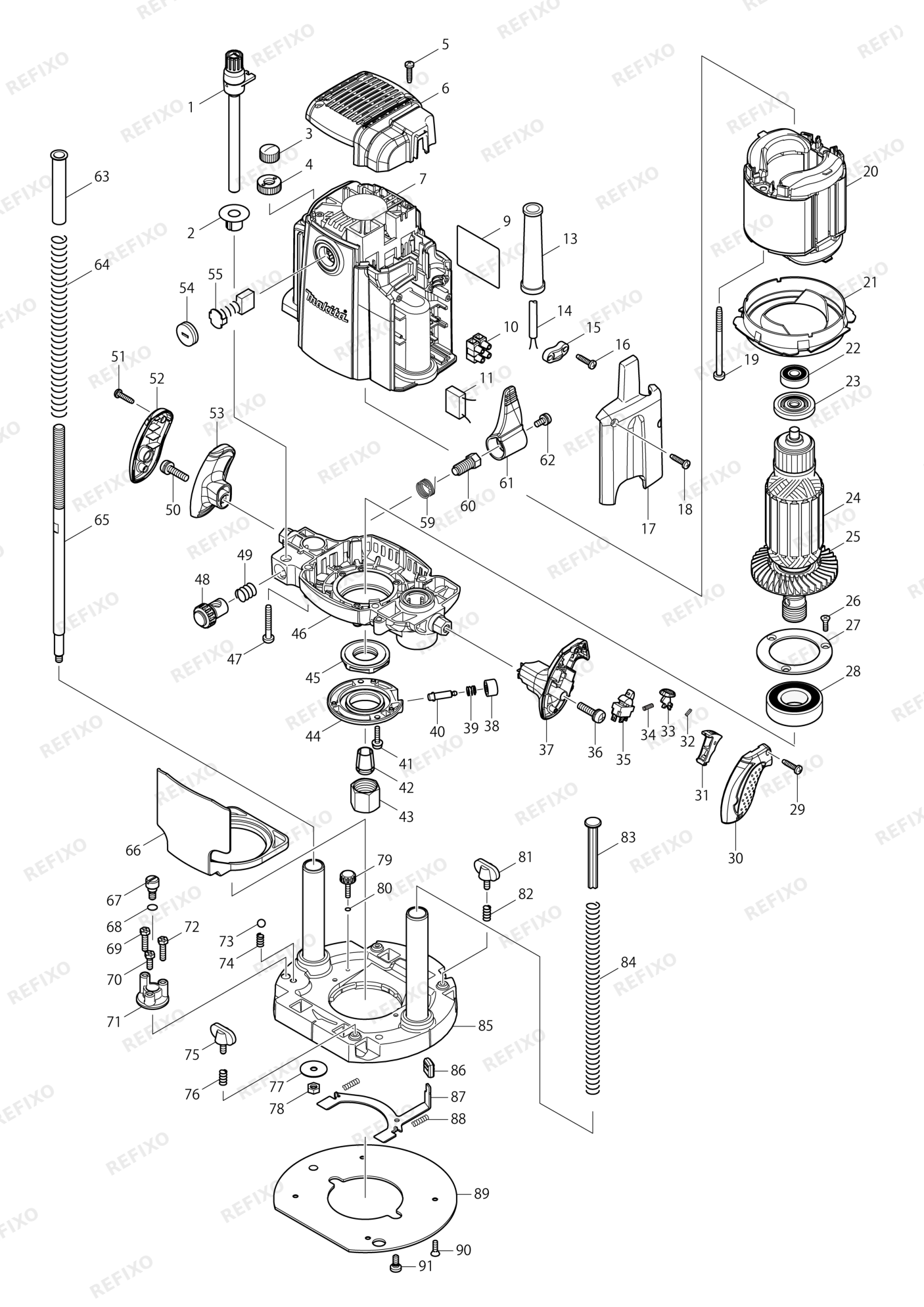 MAKITA RP1801 — схема запчастей