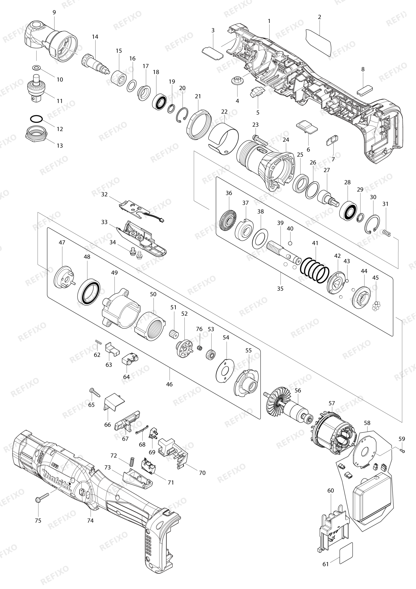 MAKITA DFL204F — схема запчастей