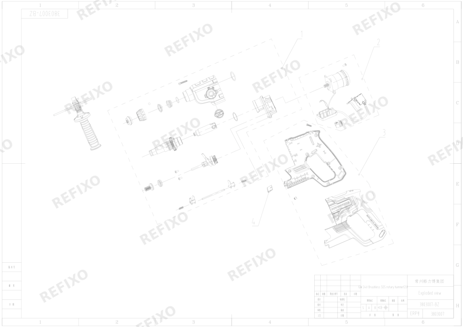 Greenworks 3803007-Exploded view — схема запчастей