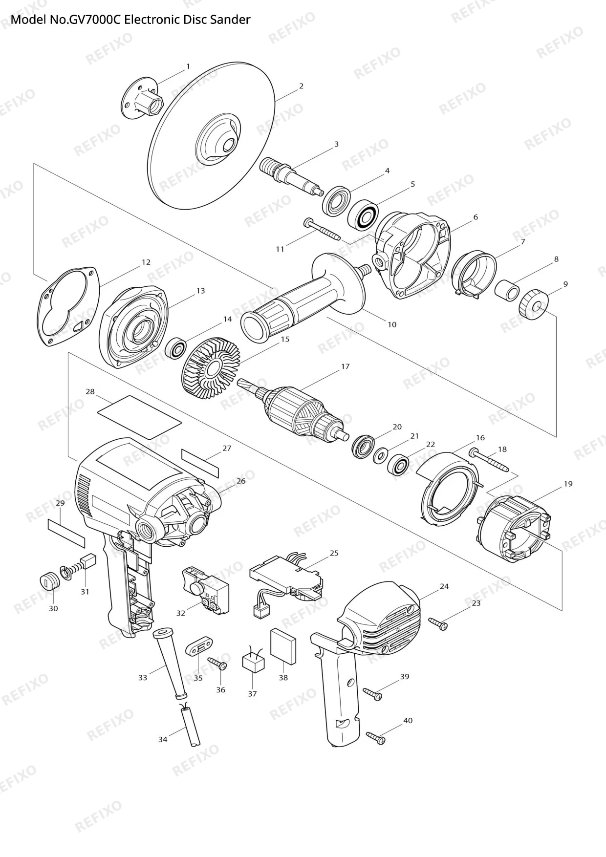 MAKITA GV7000C — схема запчастей