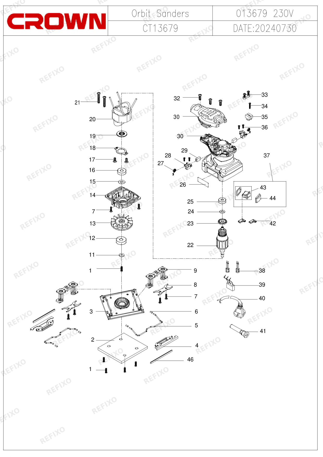 CROWN CT13679 — схема запчастей