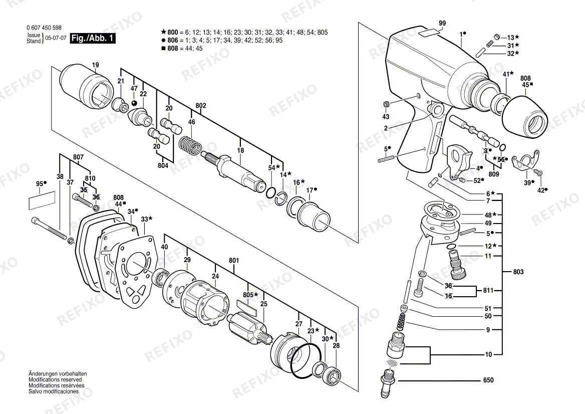 Bosch Pw-Schlagschrauber-Ind Y-6T 1/2" (0 607 450 611) — схема запчастей