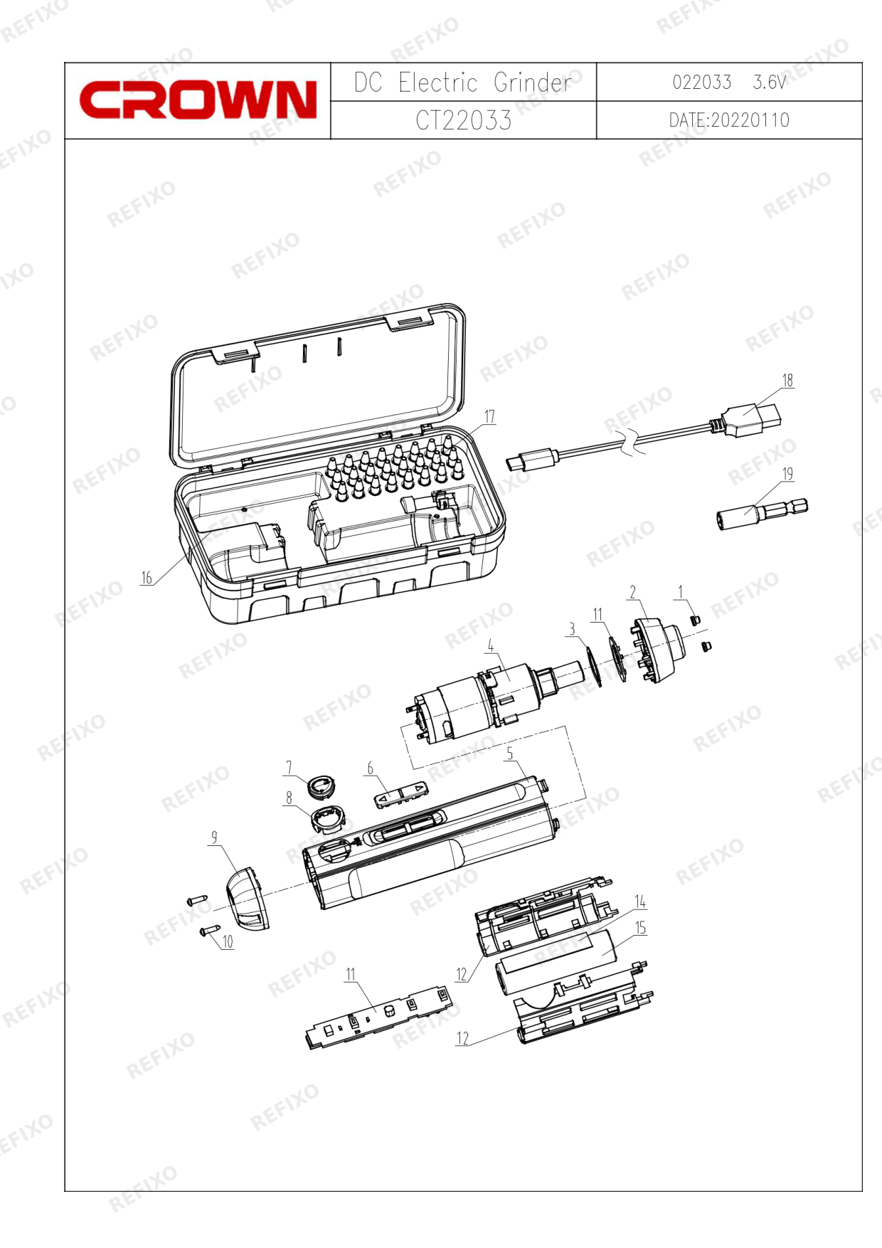 CROWN CT22033IMC — схема запчастей