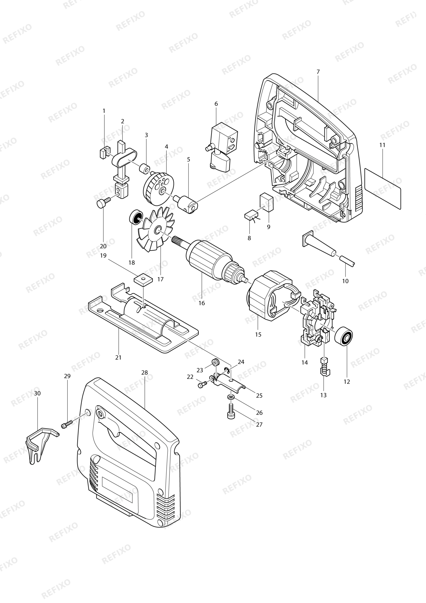 MAKITA 4320 — схема запчастей