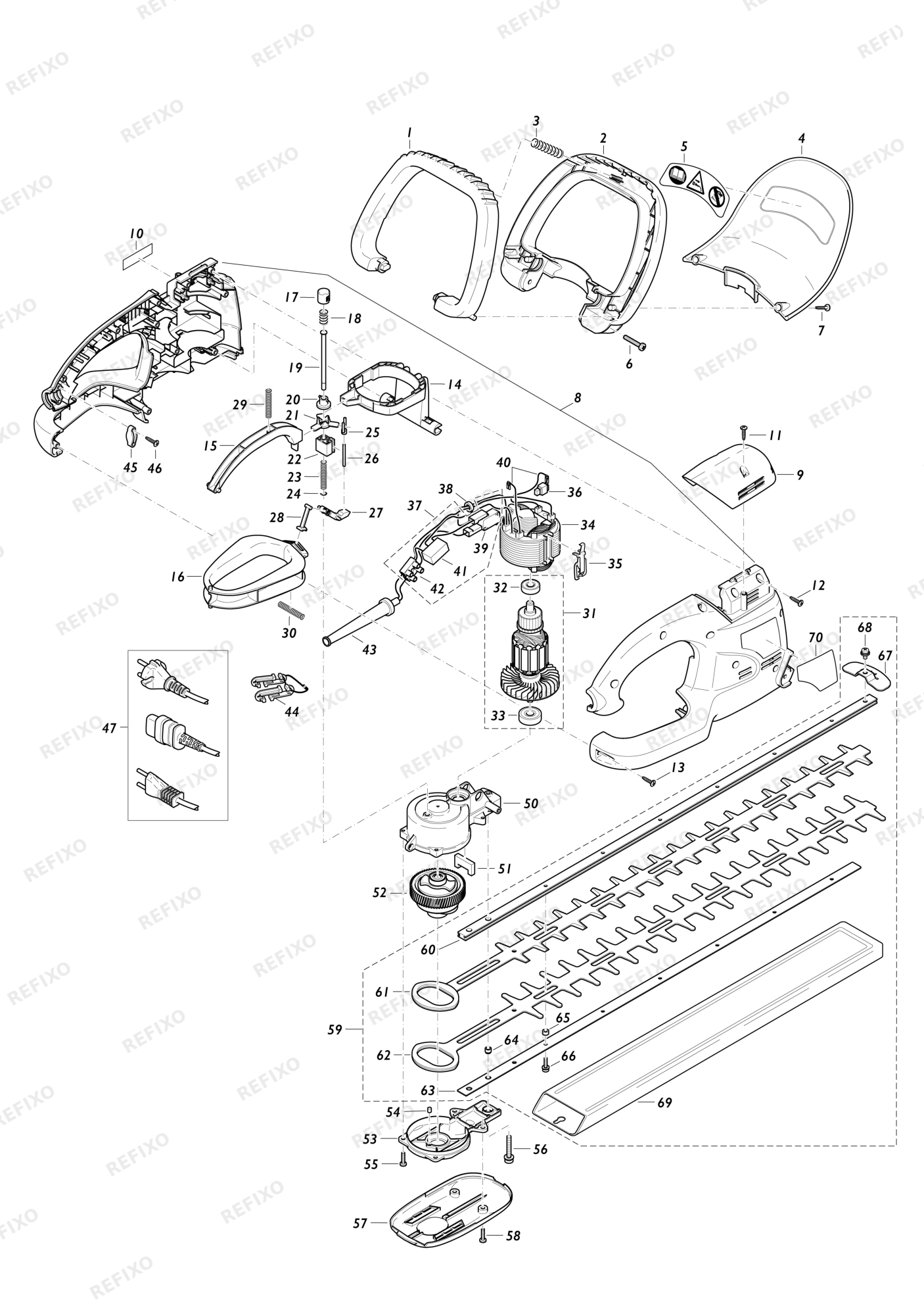 MAKITA UH5540 — схема запчастей