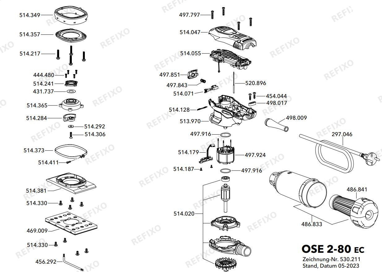 Flex OSE 2-80 EC 230CEE — схема запчастей