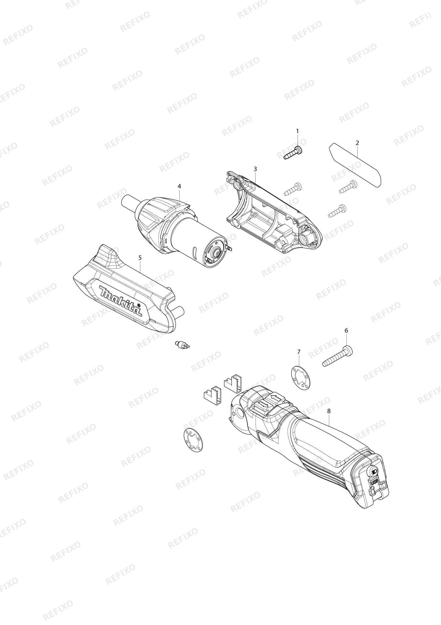 MAKITA DF001D — схема запчастей