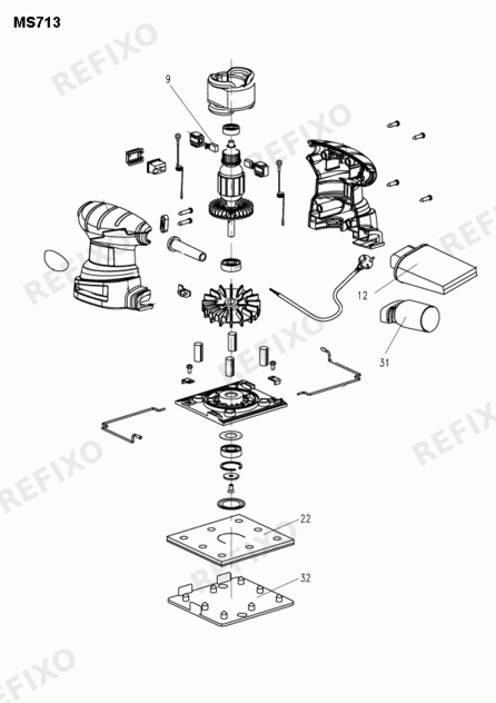 Flex MS 713 230CEE 332380 — схема запчастей