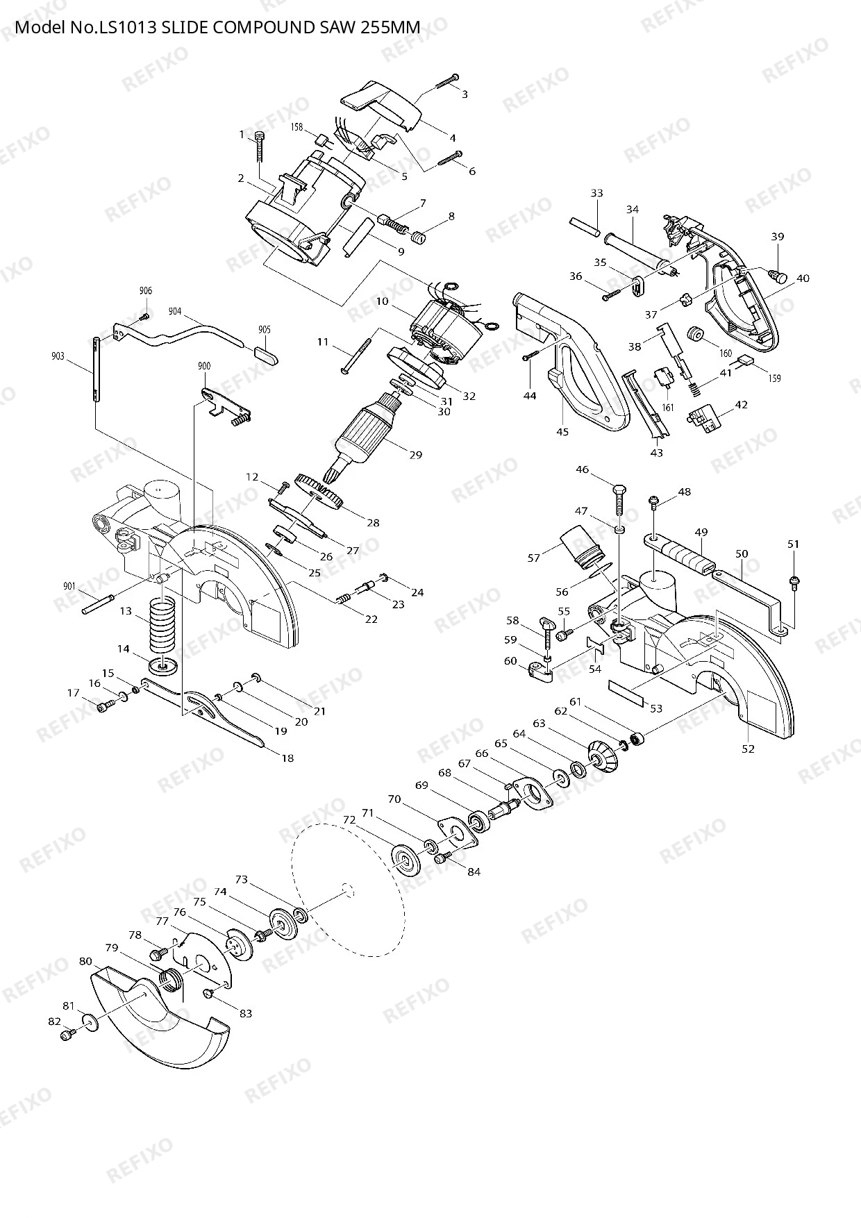 MAKITA LS1013 — схема запчастей