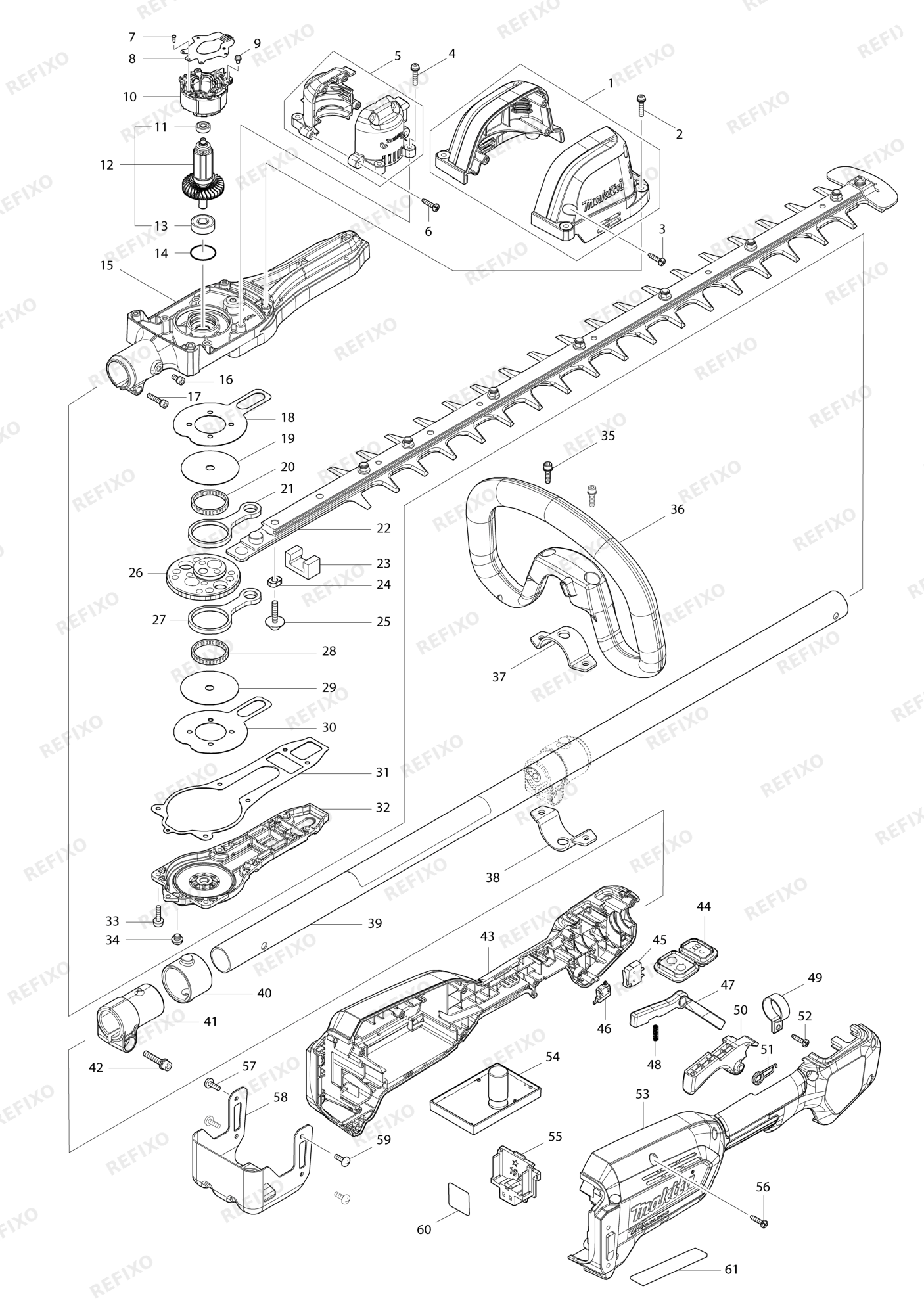 MAKITA DUN600L — схема запчастей