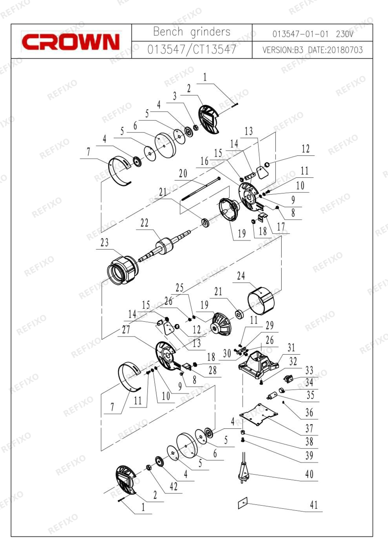 CROWN CT13547 — схема запчастей