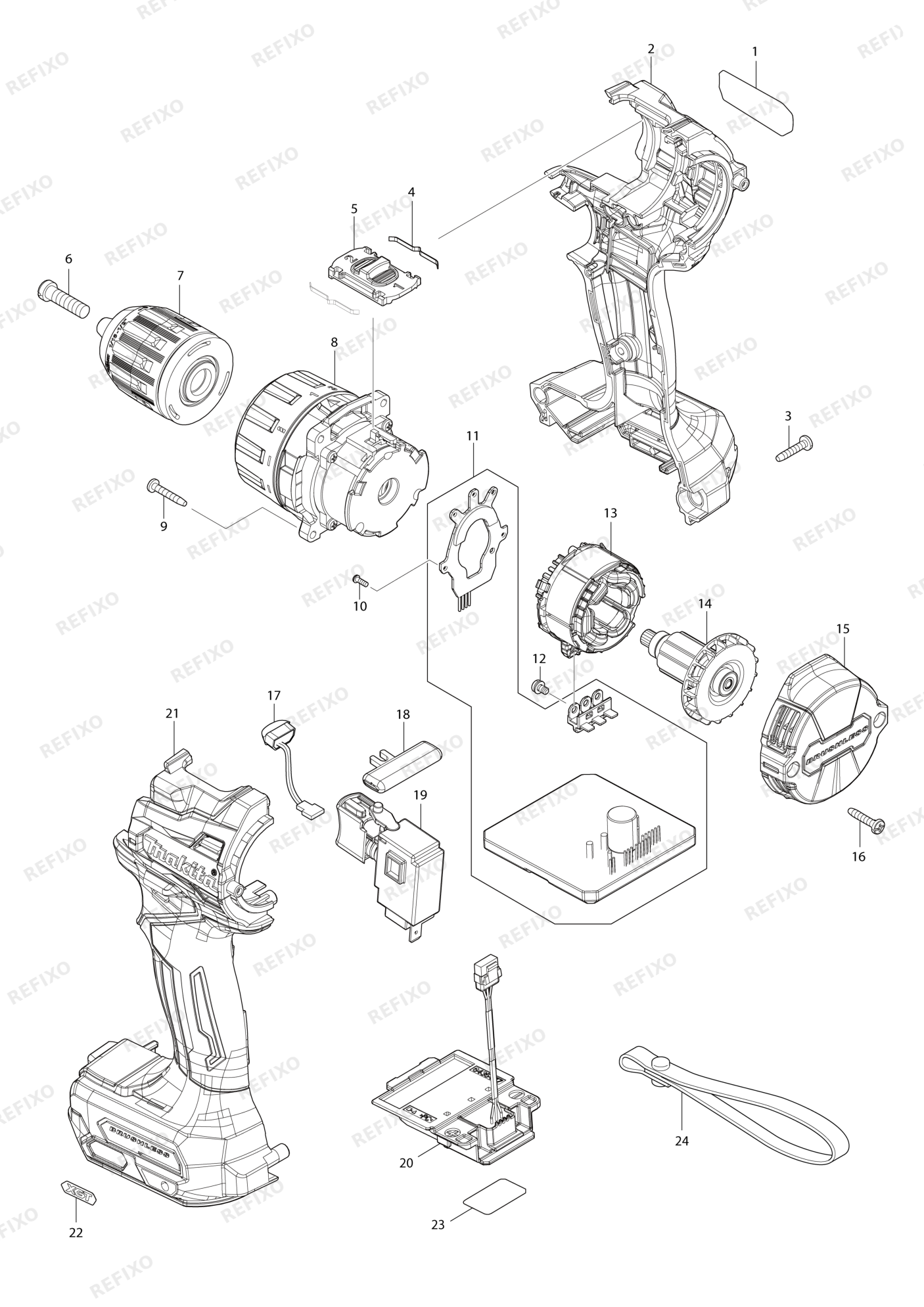 MAKITA DF002G — схема запчастей