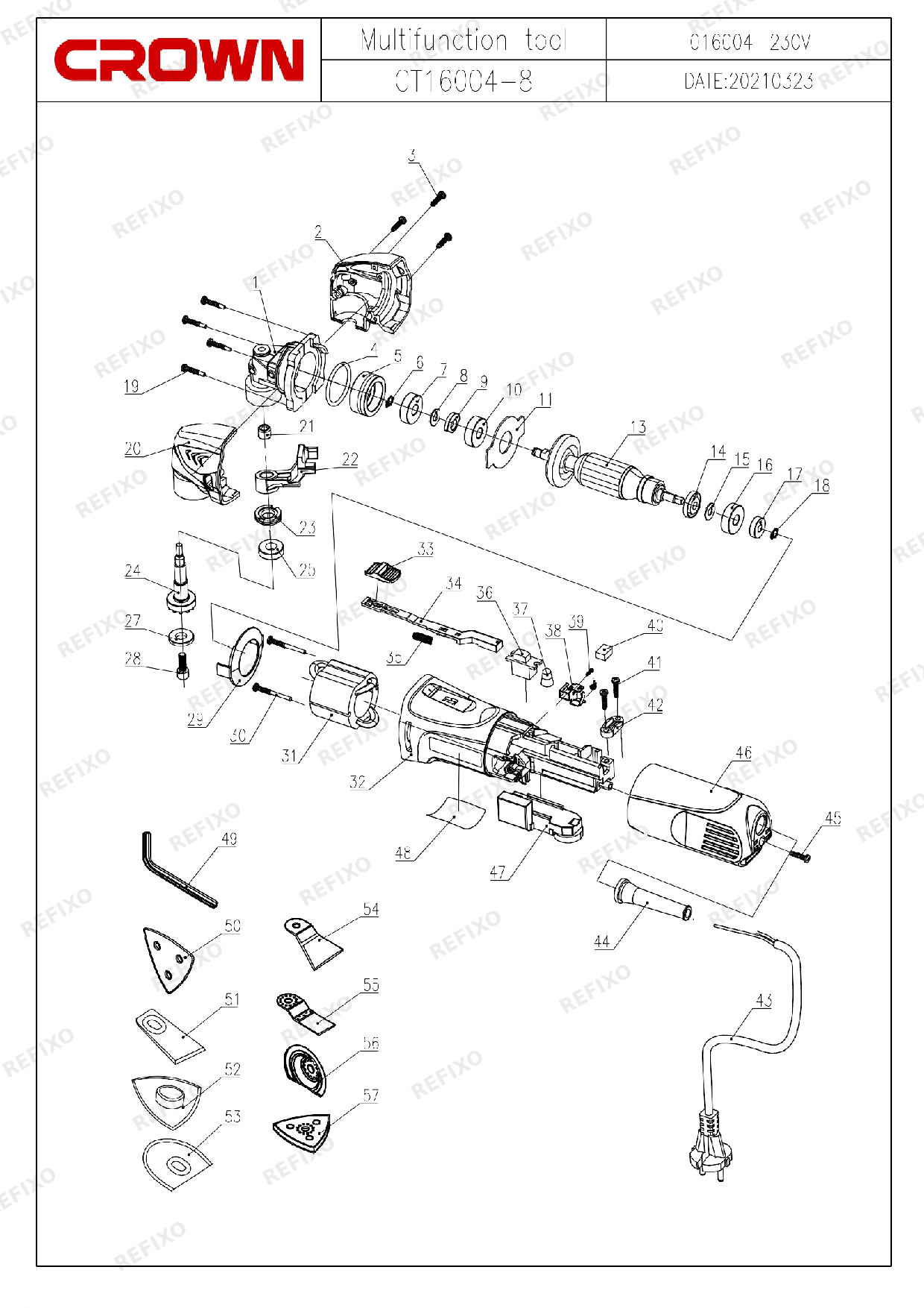CROWN CT16004 8 — схема запчастей
