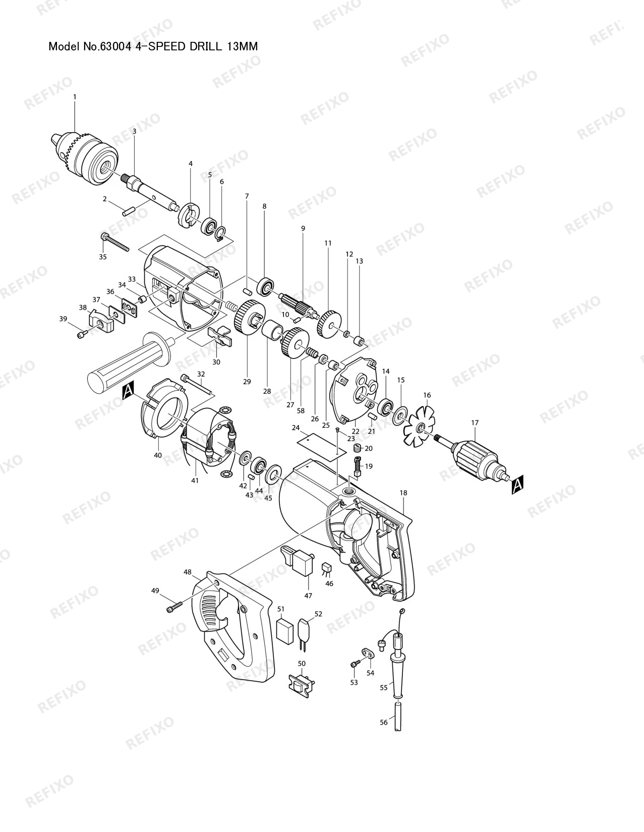 MAKITA 6300 4 — схема запчастей