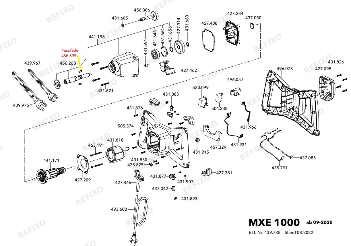 Flex MXE 1000 WR2 120 230CEE — схема запчастей