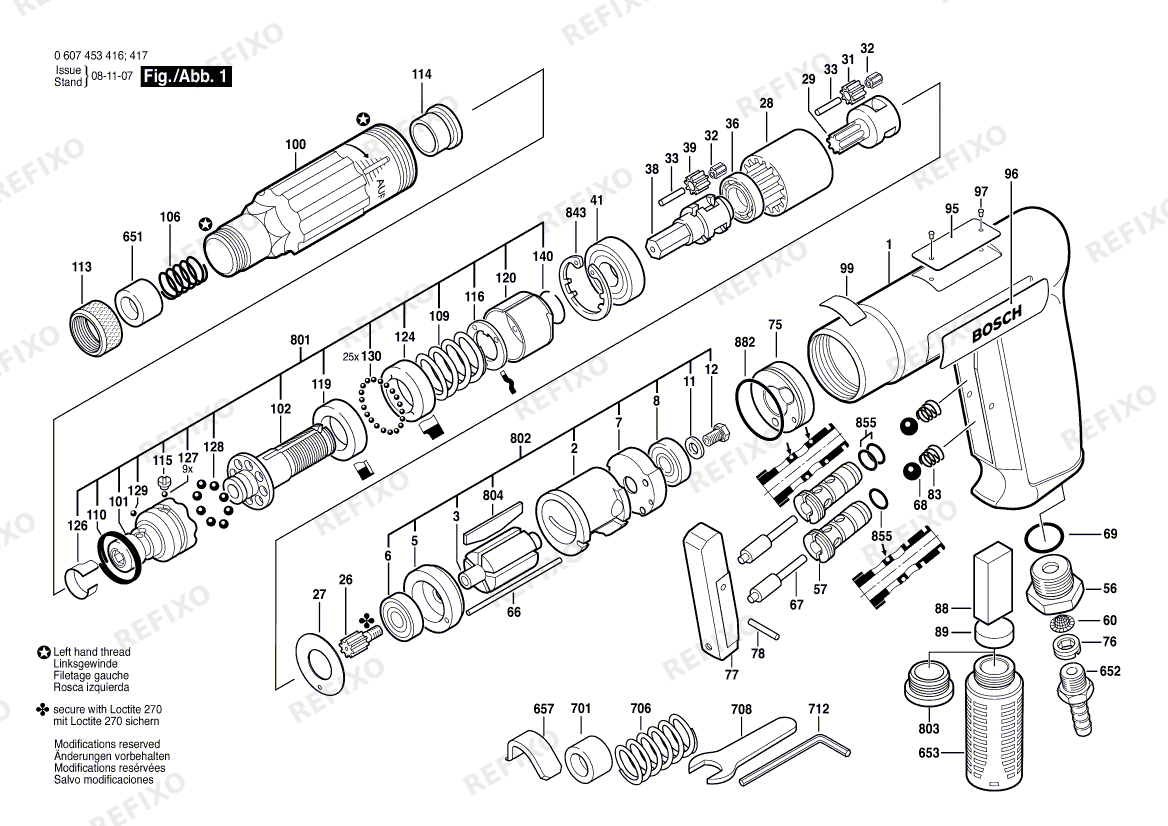 Bosch Pw- шуруповёрт -Ind 180 WATT-SERIE (0 607 453 416) — схема запчастей