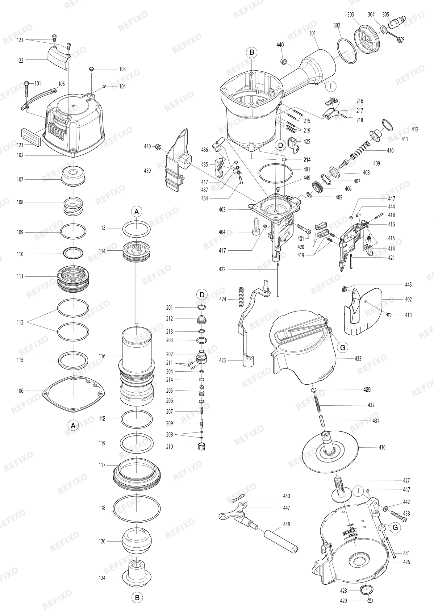MAKITA AN961 — схема запчастей