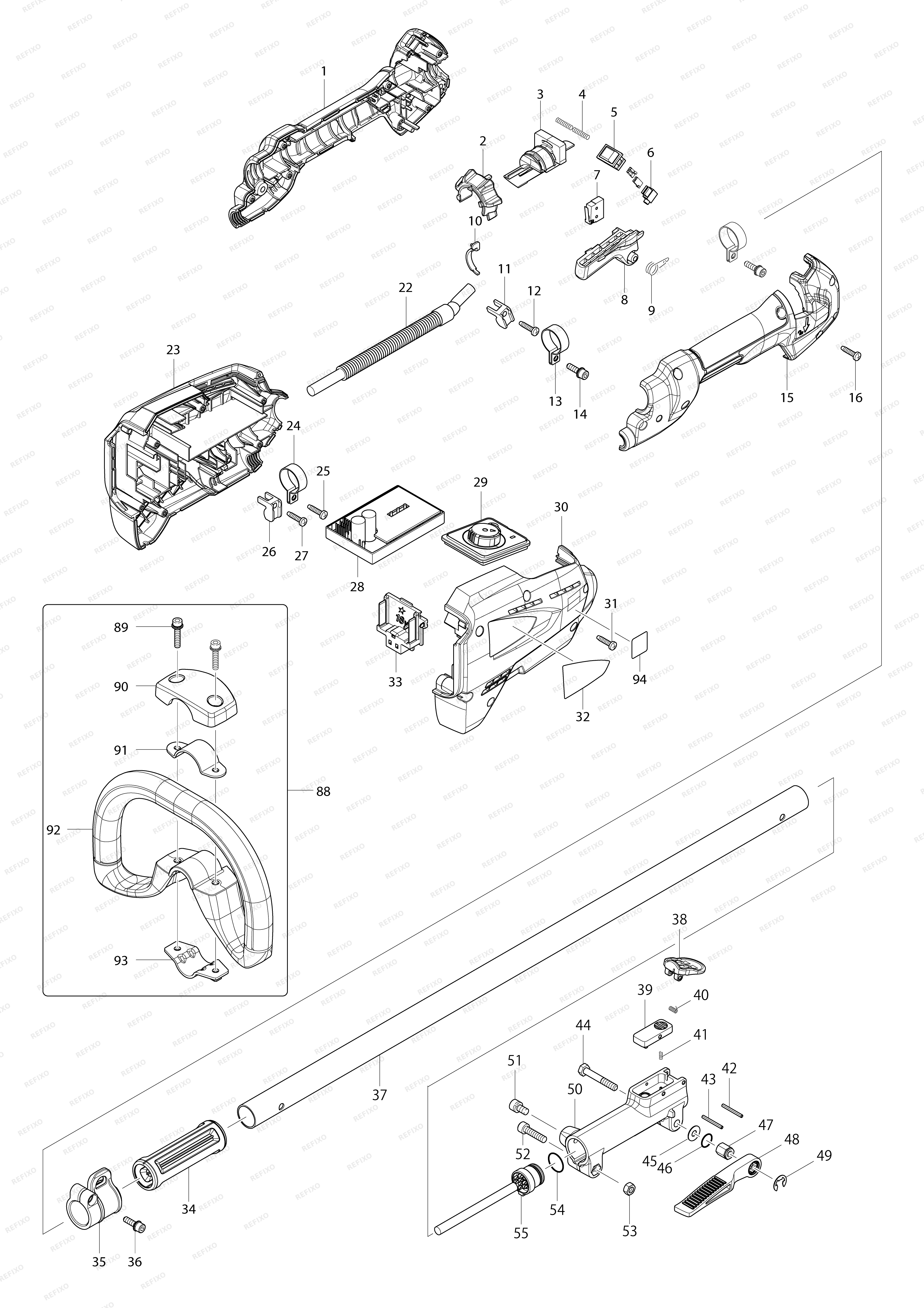 MAKITA DUR183L — схема запчастей