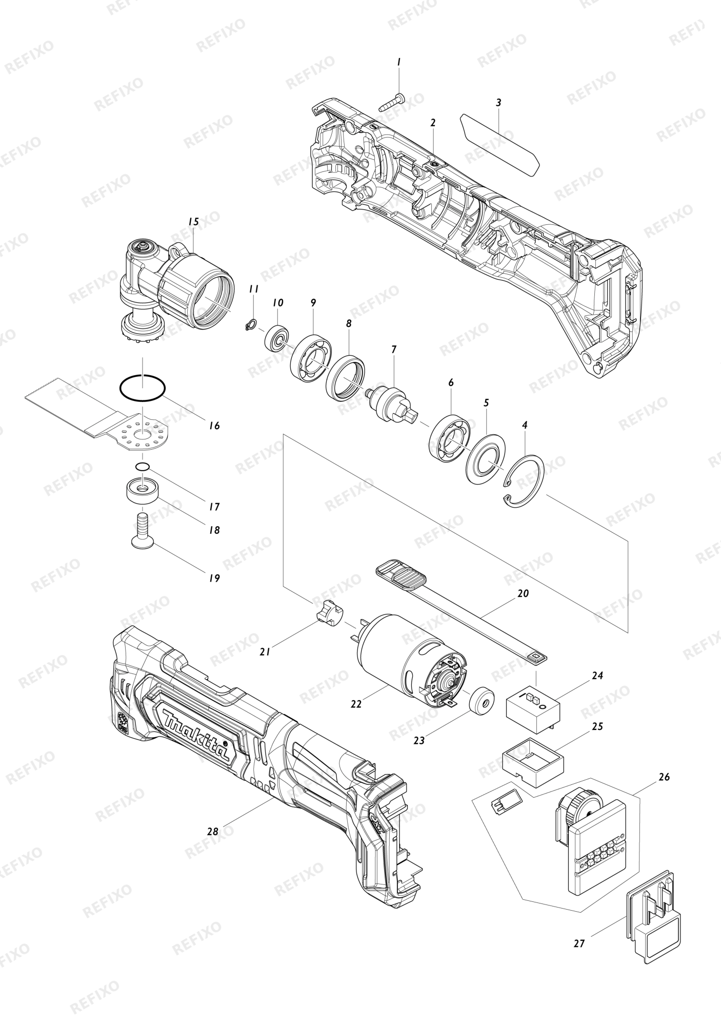 MAKITA TM30D — схема запчастей