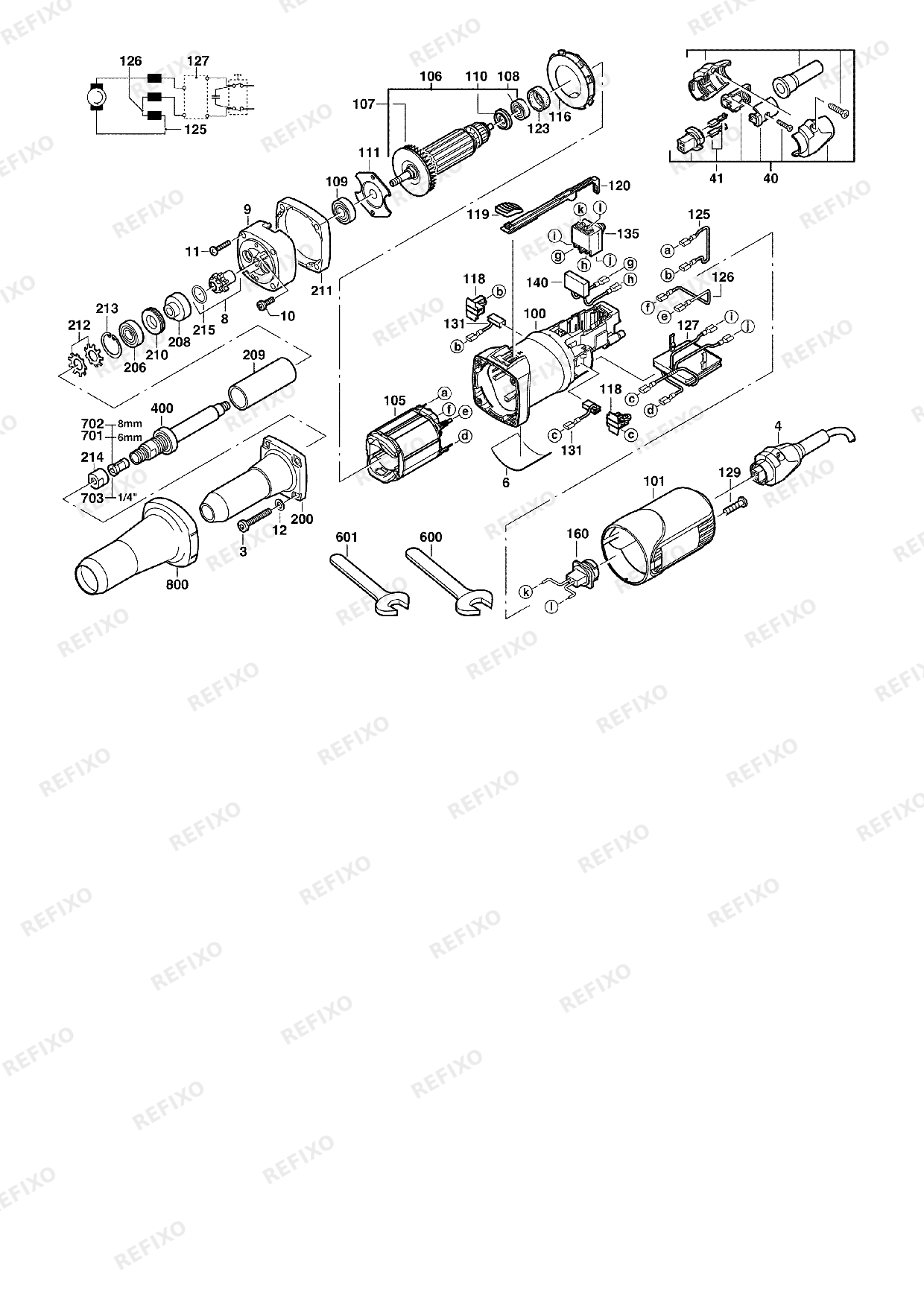 MILWAUKEE DGL30E 4933385120 4000385121 — схема запчастей