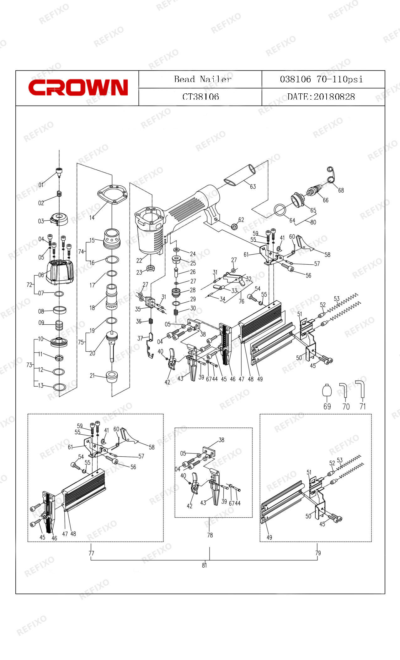 CROWN CT38106 — схема запчастей