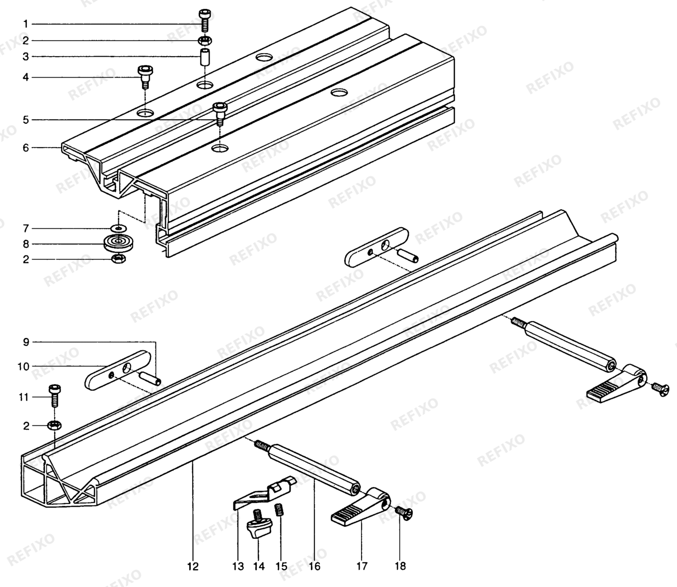 Festool Basis SAS 500 - Schiebetisch 489673 — схема запчастей